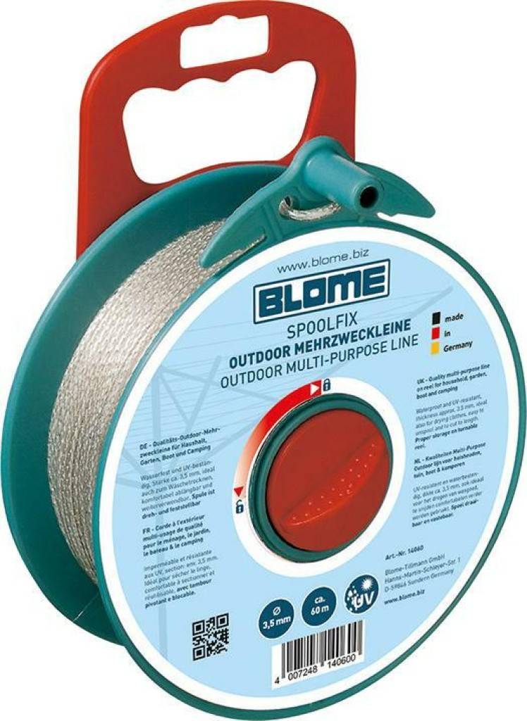 Mehrzweckleine SpoolFix�Witterungs- und UV-beständig, geflochtenFür Haushalt, Garten, Boot und CampingHandliche Spule mit zwei Verzahnungen zum Fe
