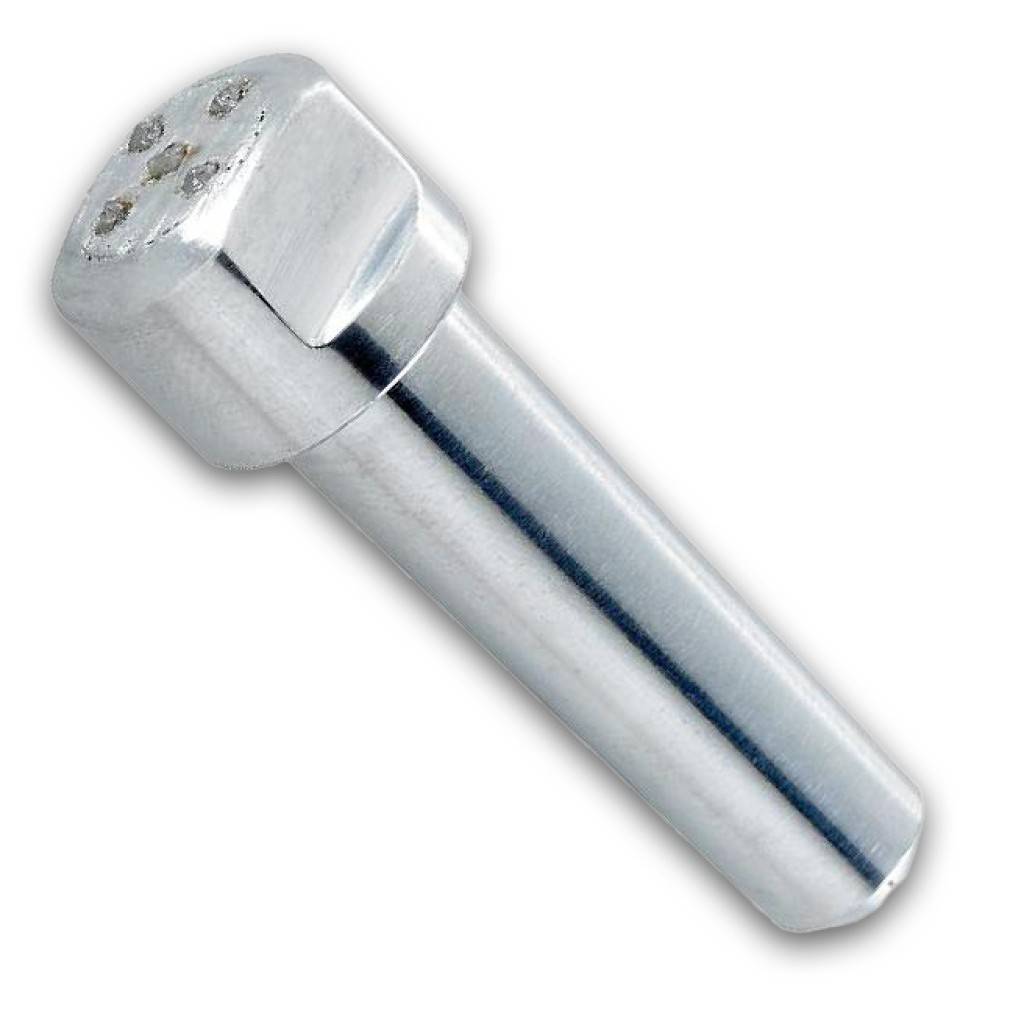 Diamant-Mehrsteinabrichter MK 1Ausführung 5 Diamanten, in einer gesinterten Spezialbindung gefasst, sodass diese ohne Umfassen bis zum Ende aufgeb