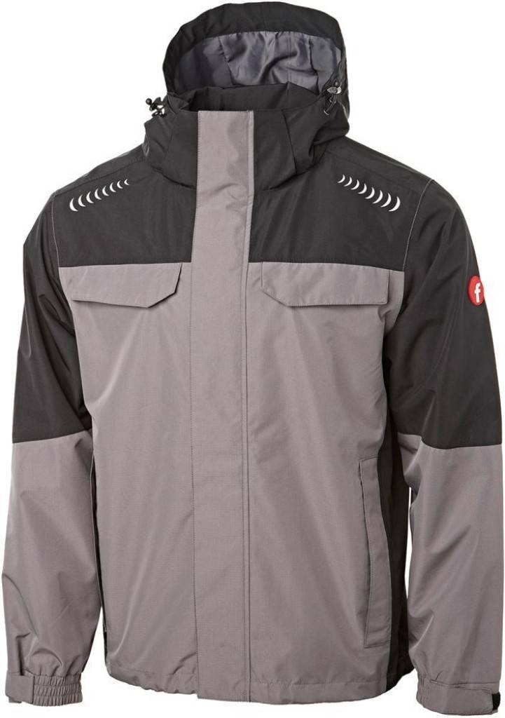 Regenjacke PlusZulassung/NormEN 3433Eigenschaften Mit abtrennbarer Kapuze durch Reißverschluss und Klettband Wasserdicht mit verschweißten Nä
