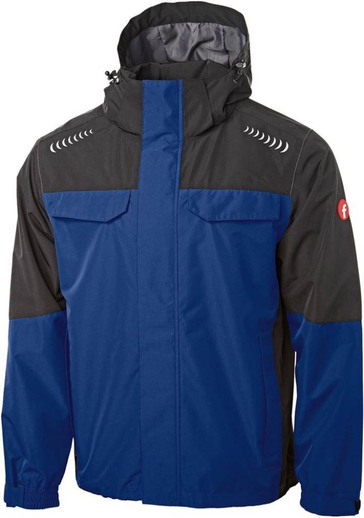 Regenjacke PlusZulassung/NormEN 3433Eigenschaften Mit abtrennbarer Kapuze durch Reißverschluss und Klettband Wasserdicht mit verschweißten Nä