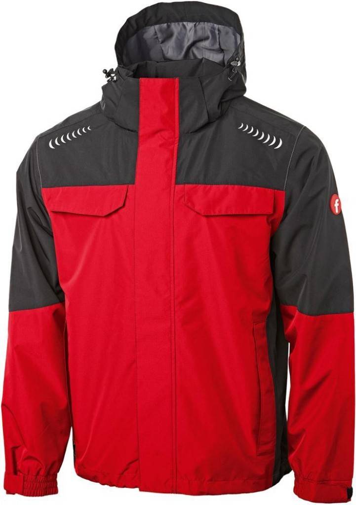 Regenjacke PlusZulassung/NormEN 3433Eigenschaften Mit abtrennbarer Kapuze durch Reißverschluss und Klettband Wasserdicht mit verschweißten Nä