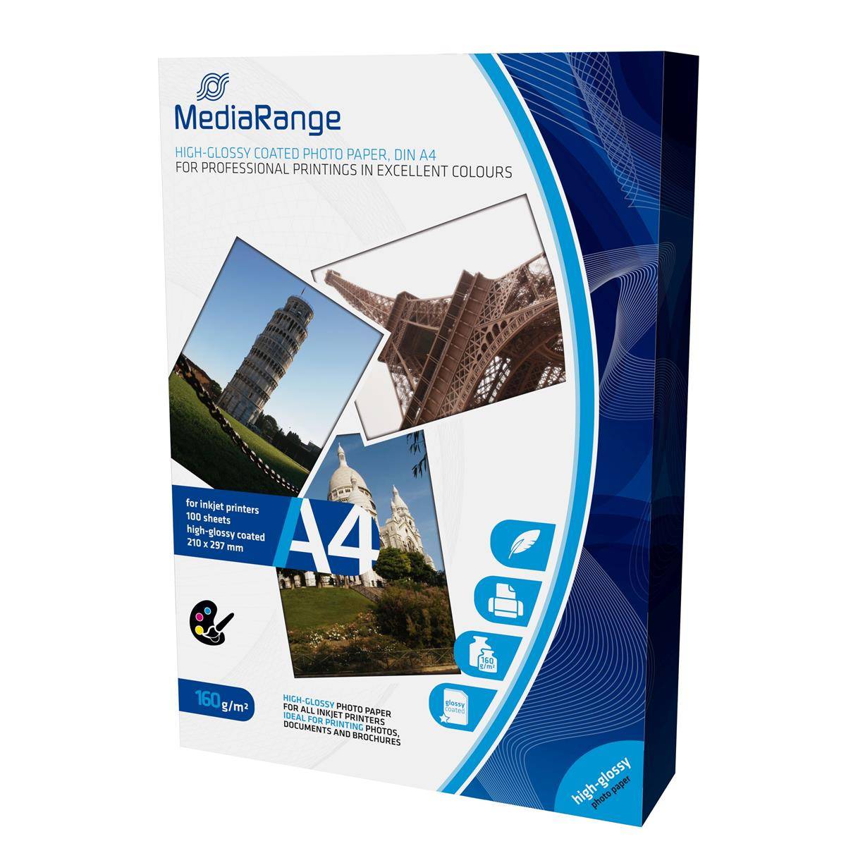 MediaRange MRINK105 Foto Papier MediaRange hochglänzend A4 160g 100 Blatt