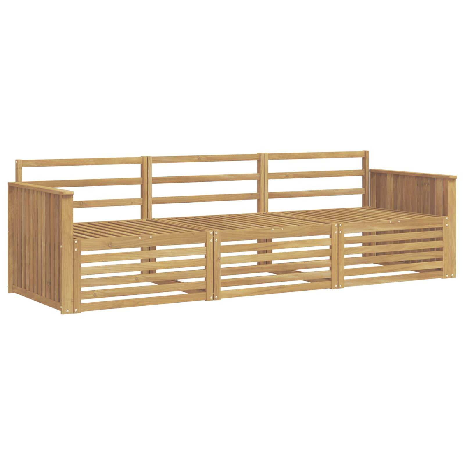 vidaXL Outdoor-Sofagarnitur 3 pcs Weiß Massivholz Akazie