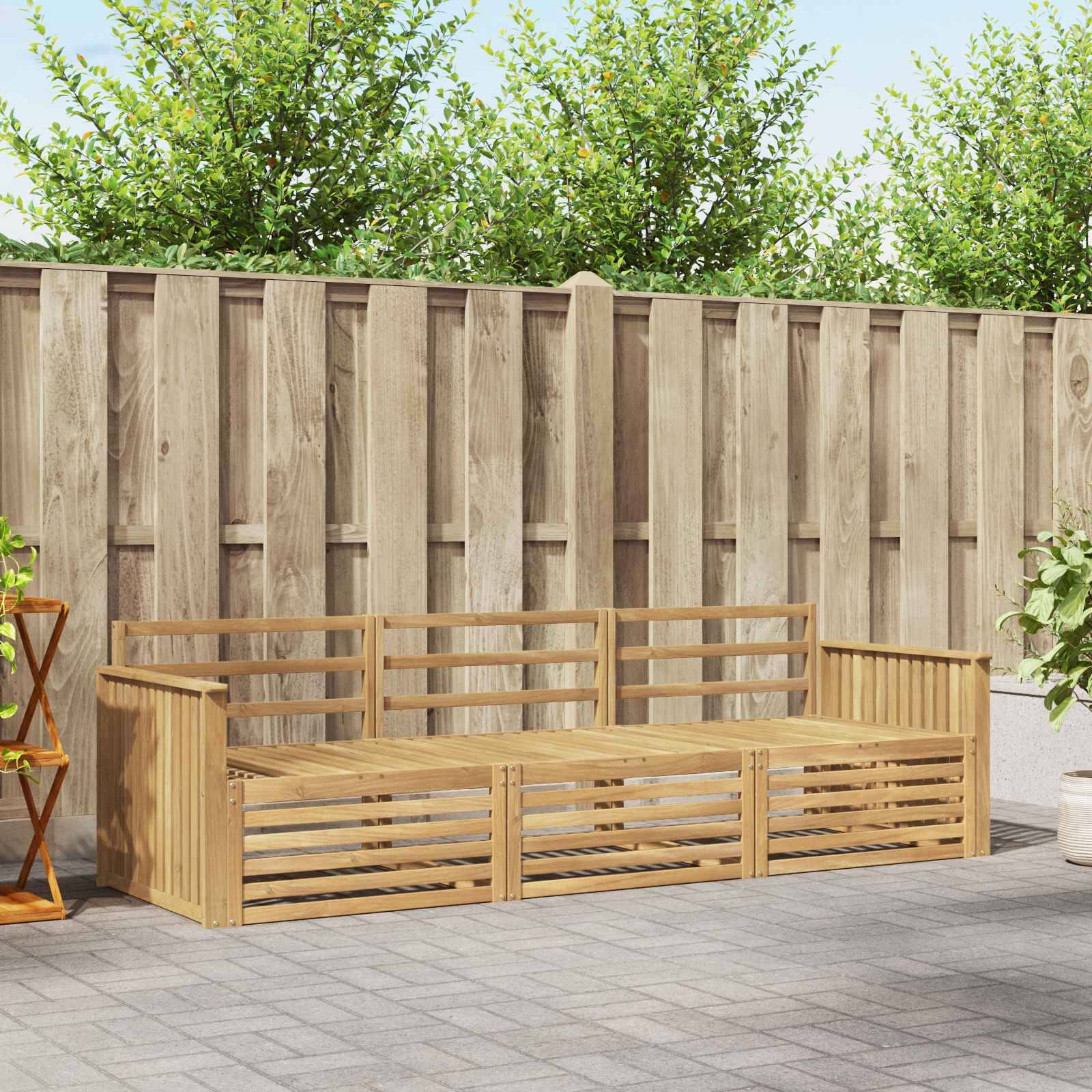 vidaXL Outdoor-Sofagarnitur 3 pcs Weiß Massivholz Akazie