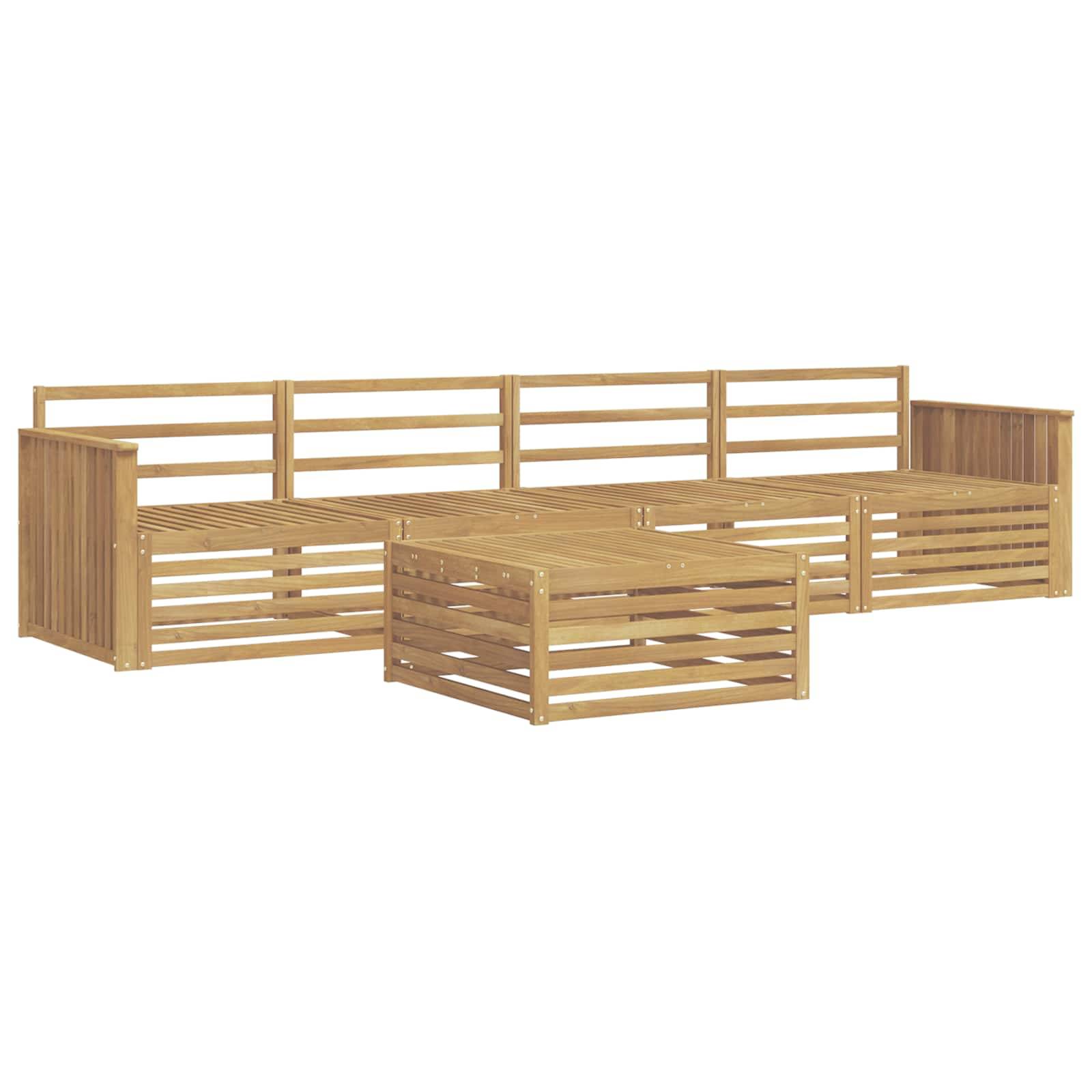 vidaXL Outdoor-Sofagarnitur 5 pcs Weiß Massivholz Akazie