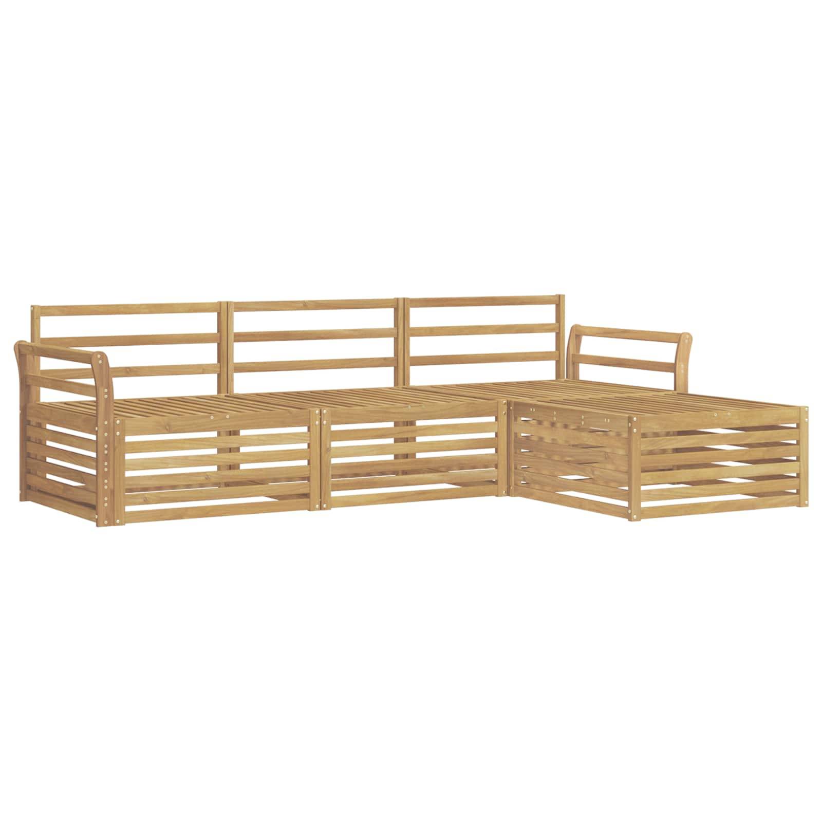 vidaXL Outdoor-Sofagarnitur 4 pcs Weiß