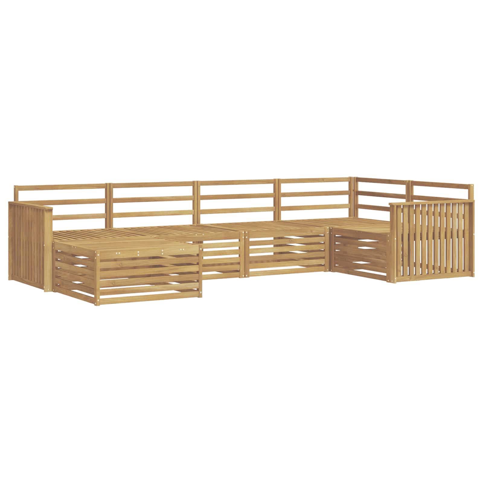 vidaXL Outdoor-Sofagarnitur 6 pcs Weiß 327 x 168,5 x 73 cm