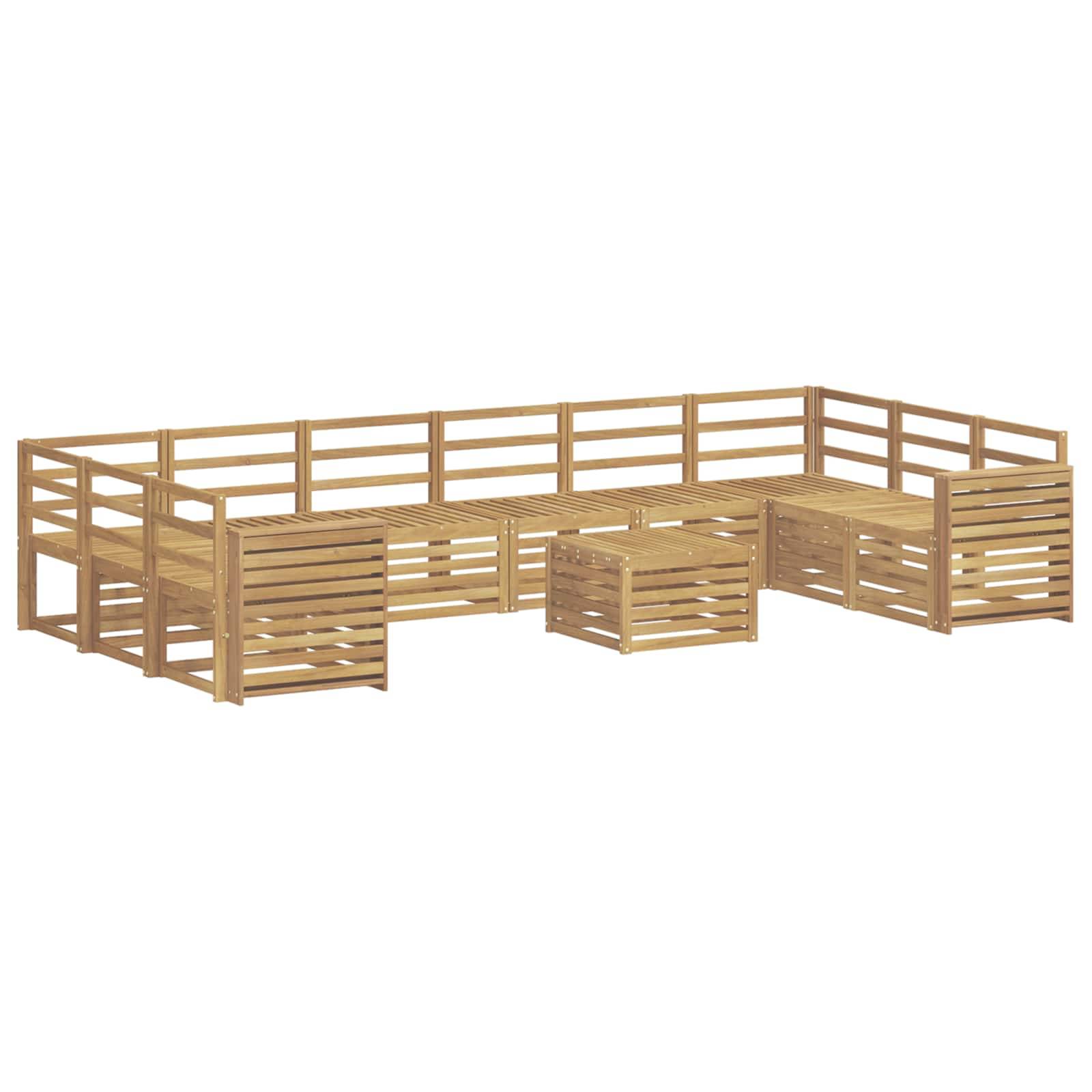 vidaXL Outdoor-Sofagarnitur 11 pcs Weiß 59 x 59 x 37 cm