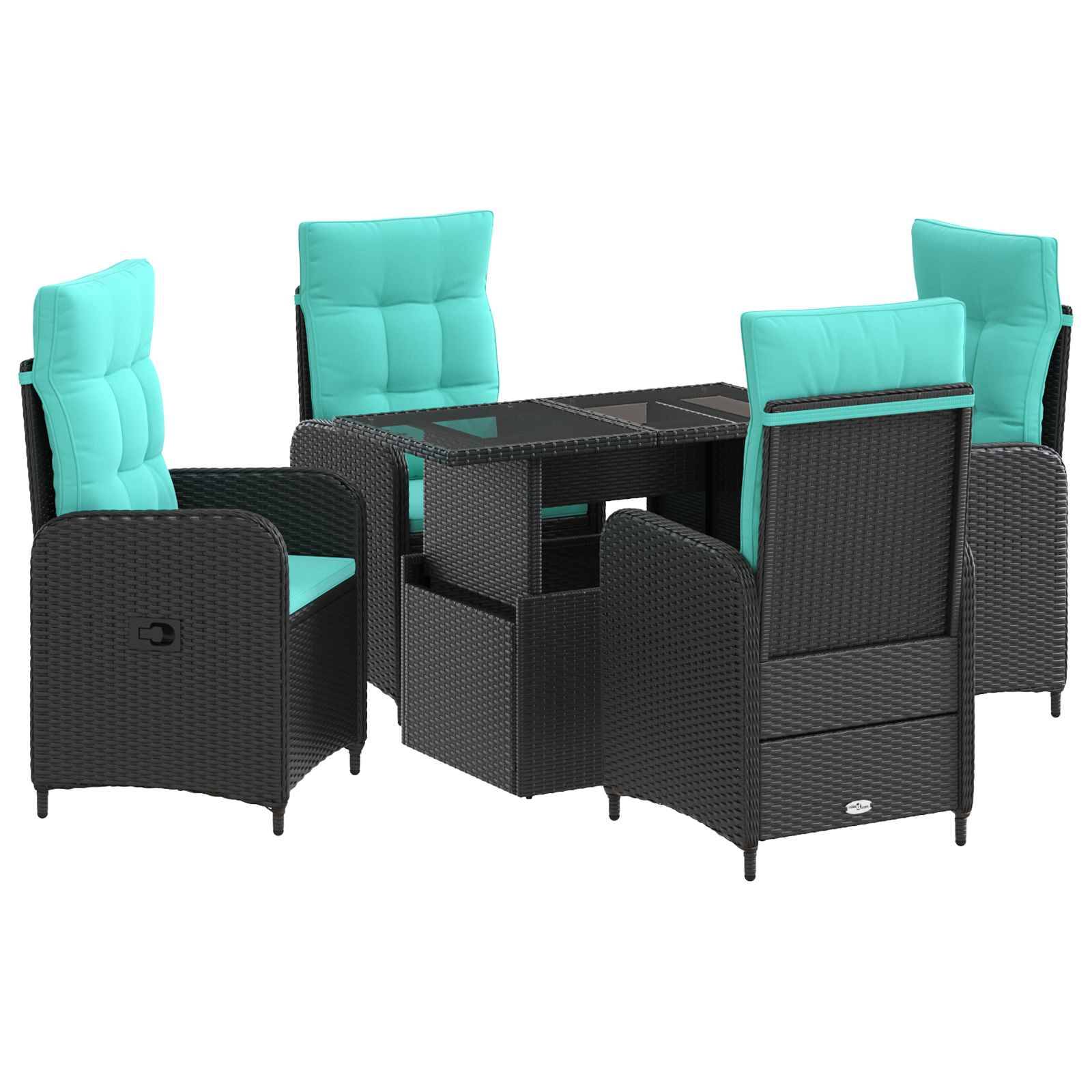 vidaXL Outdoortisch-Set 5 pcs Poly-Rattan