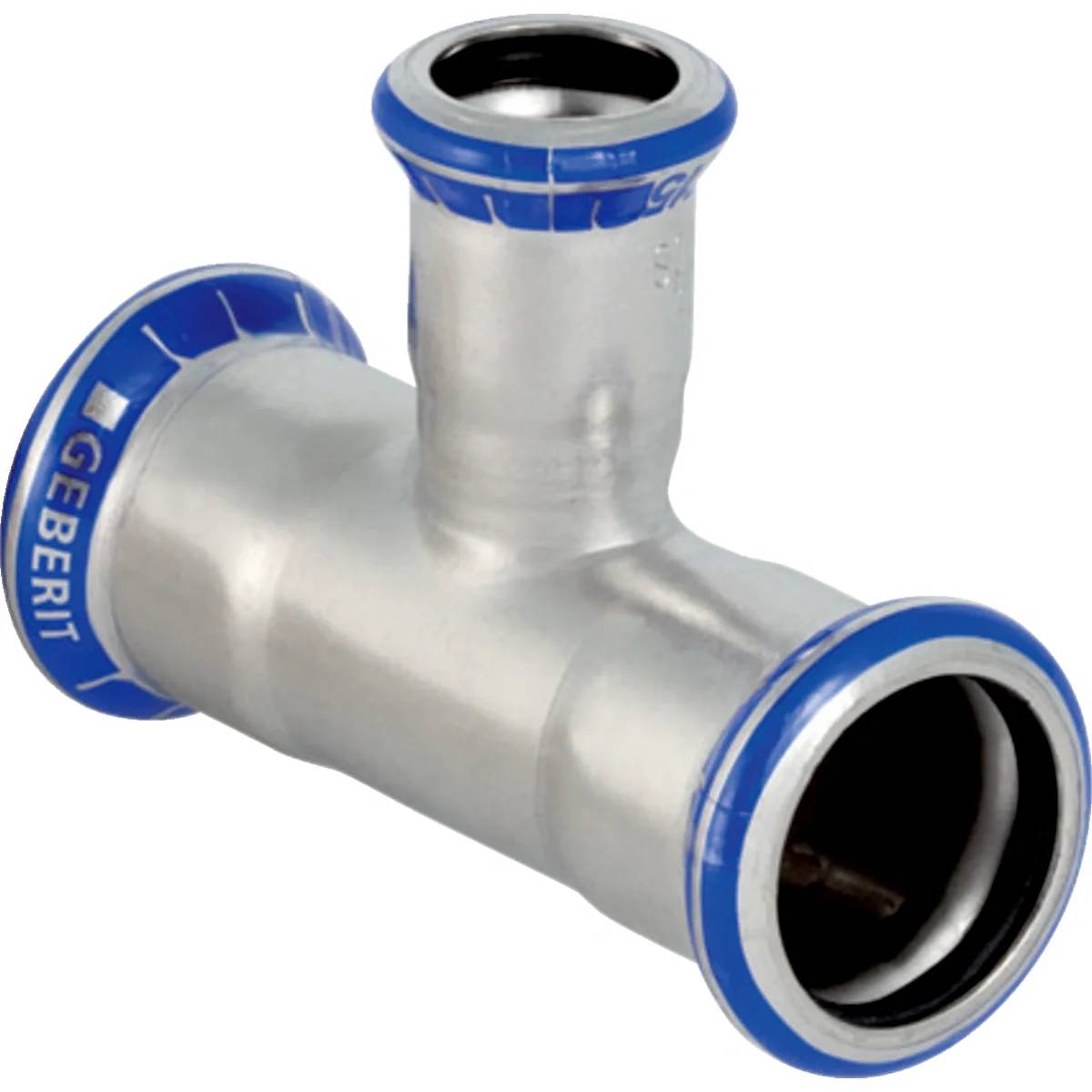 Geberit T-Stück Mapress Edelstahl, reduziert, Ø35x15x35mm, Pressmuffen, Edelstahl 1.4401, CIIR-Dichtung, 5 Stk.