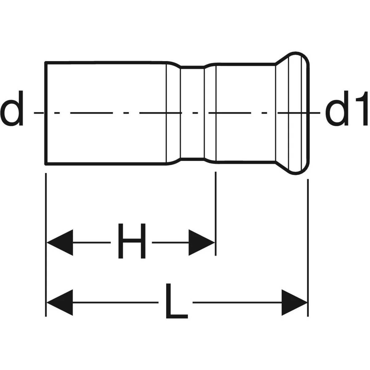 Geberit Gas-Reduktion Mapress Kupfer Gas, Ø28mm x 22mm, mit Einschubende, Press, 1 Stk.