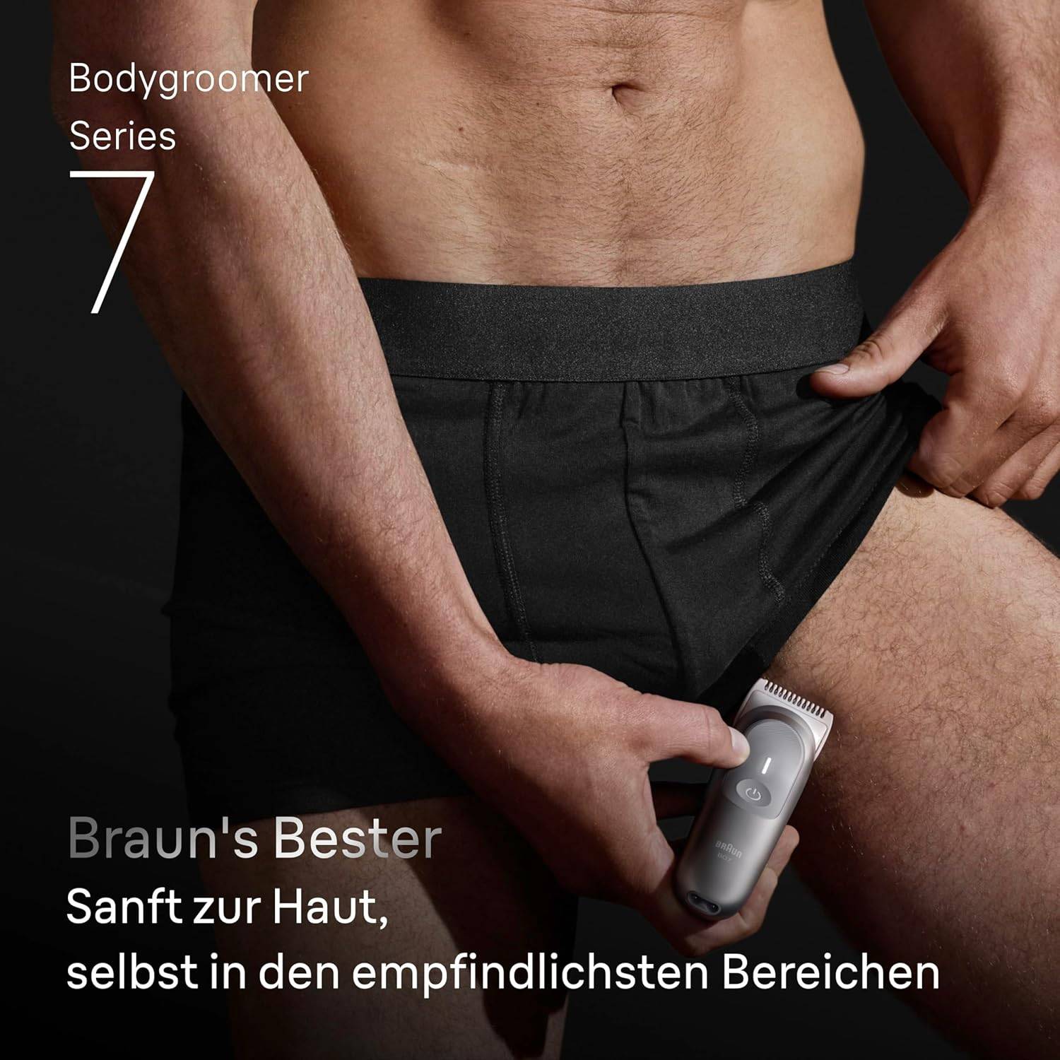 Braun Bodygroomer Series 7 Kabelloser Körperrasierer Herren BG7555 Grau + Etui
