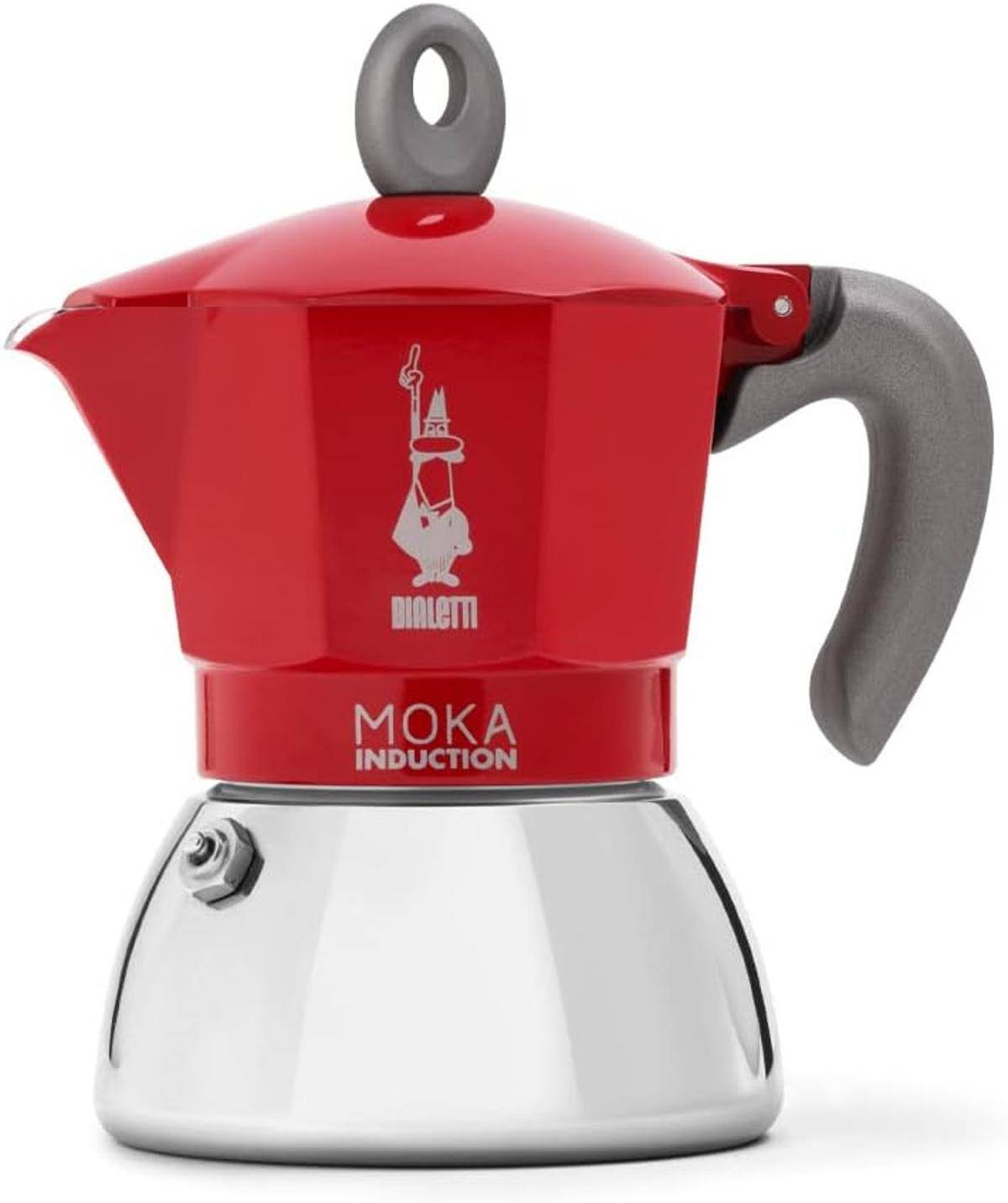 Bialetti New Moka Kaffeemaschine Induktionsgeeignet Aluminium/Stahl 4 Tassen rot