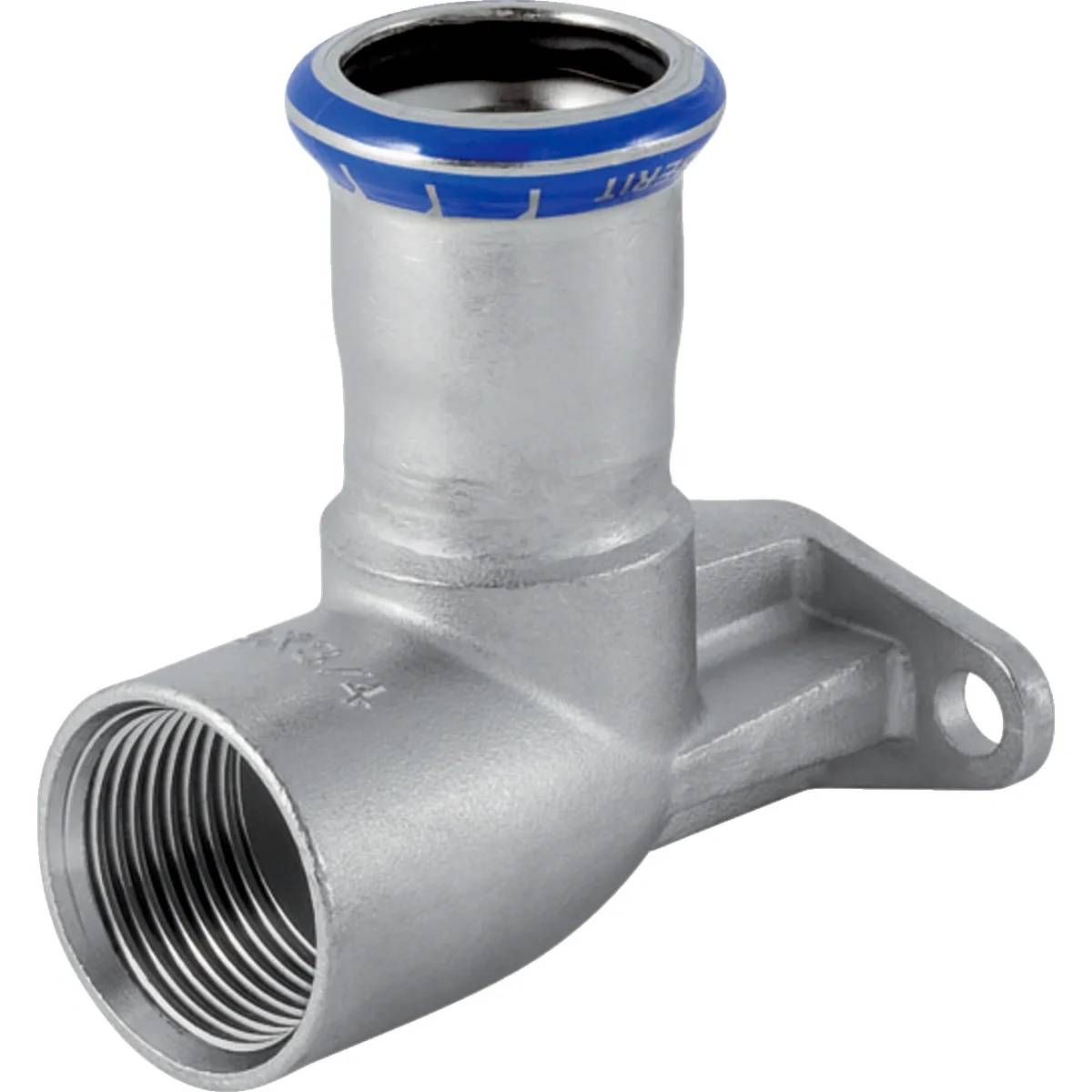 Geberit Edelstahl-Anschlusswinkel Mapress, 90°, abgesetzt, Ø15mm x Rp1/2", Press x Innengewinde, 10 Stk.