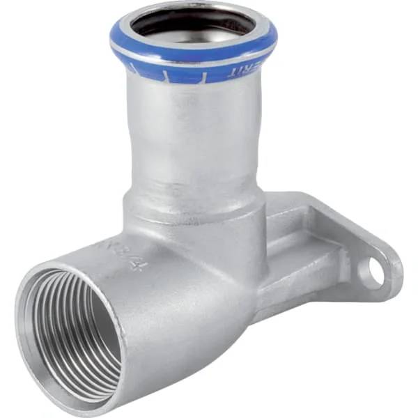 Geberit Edelstahl-Anschlusswinkel Mapress, 90°, abgesetzt, Ø15mm x Rp1/2", Press x Innengewinde, 10 Stk.