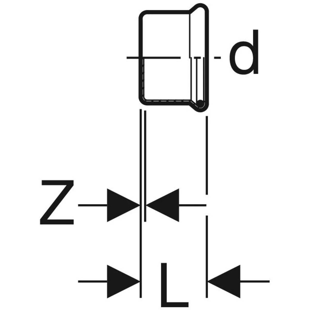 Geberit Edelstahl-Kappe Mapress, Ø22mm, Pressmuffe, CIIR-Dichtring, CrNiMo-Stahl, 5 Stk.
