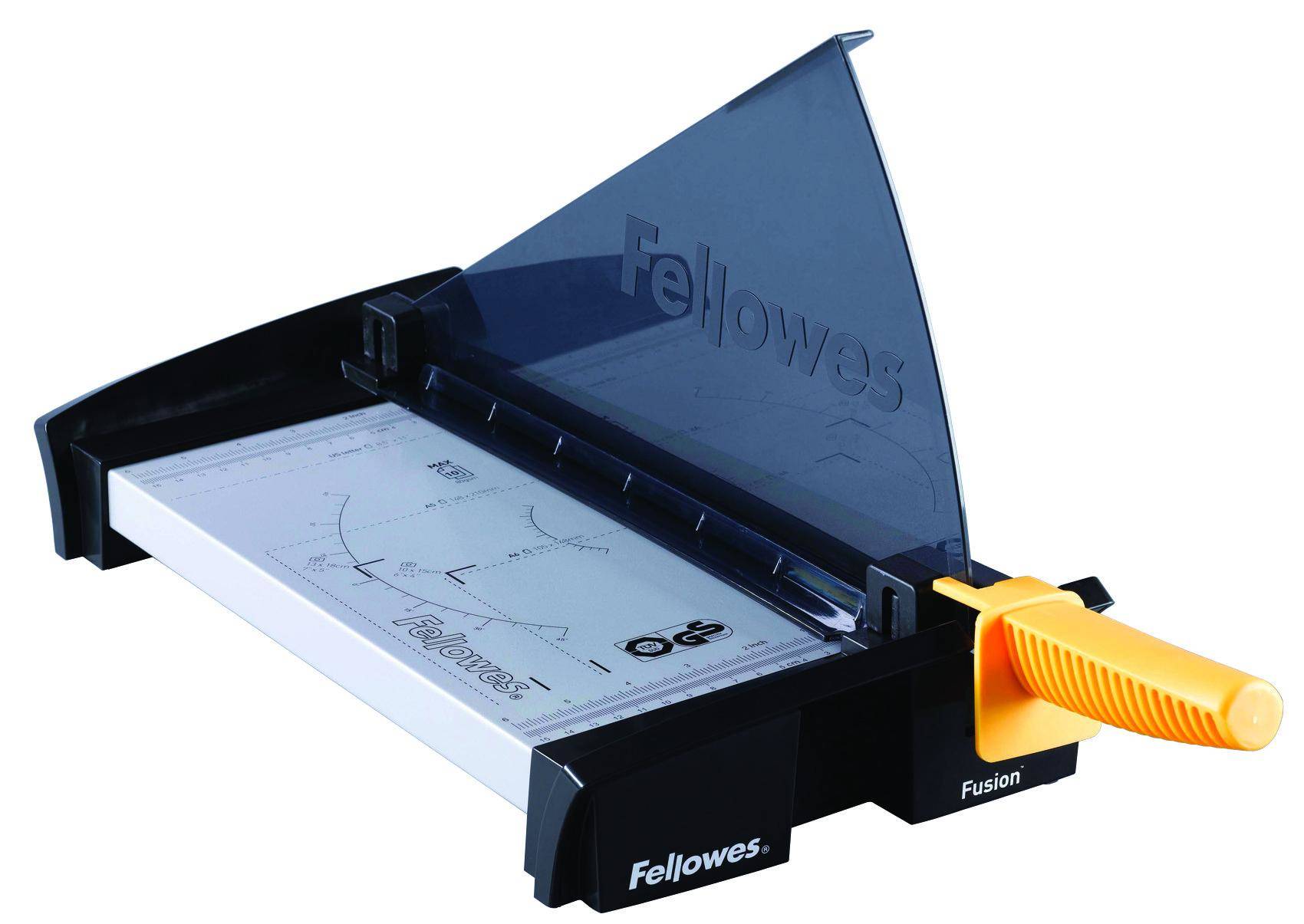 Fellowes Hebel-Schneidemaschine Fusion, DIN A4, schwarz/gelb
