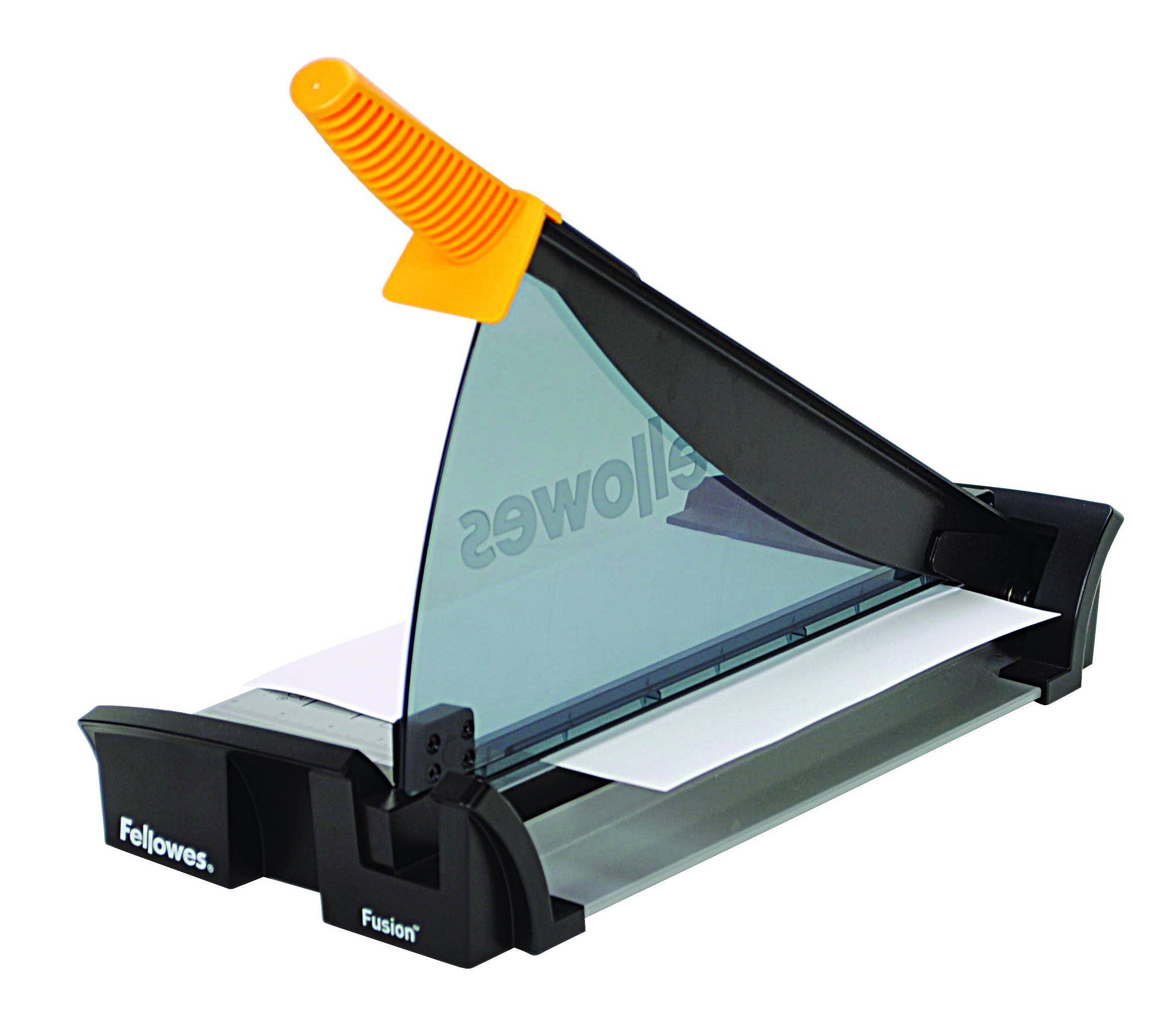 Fellowes Hebel-Schneidemaschine Fusion, DIN A4, schwarz/gelb