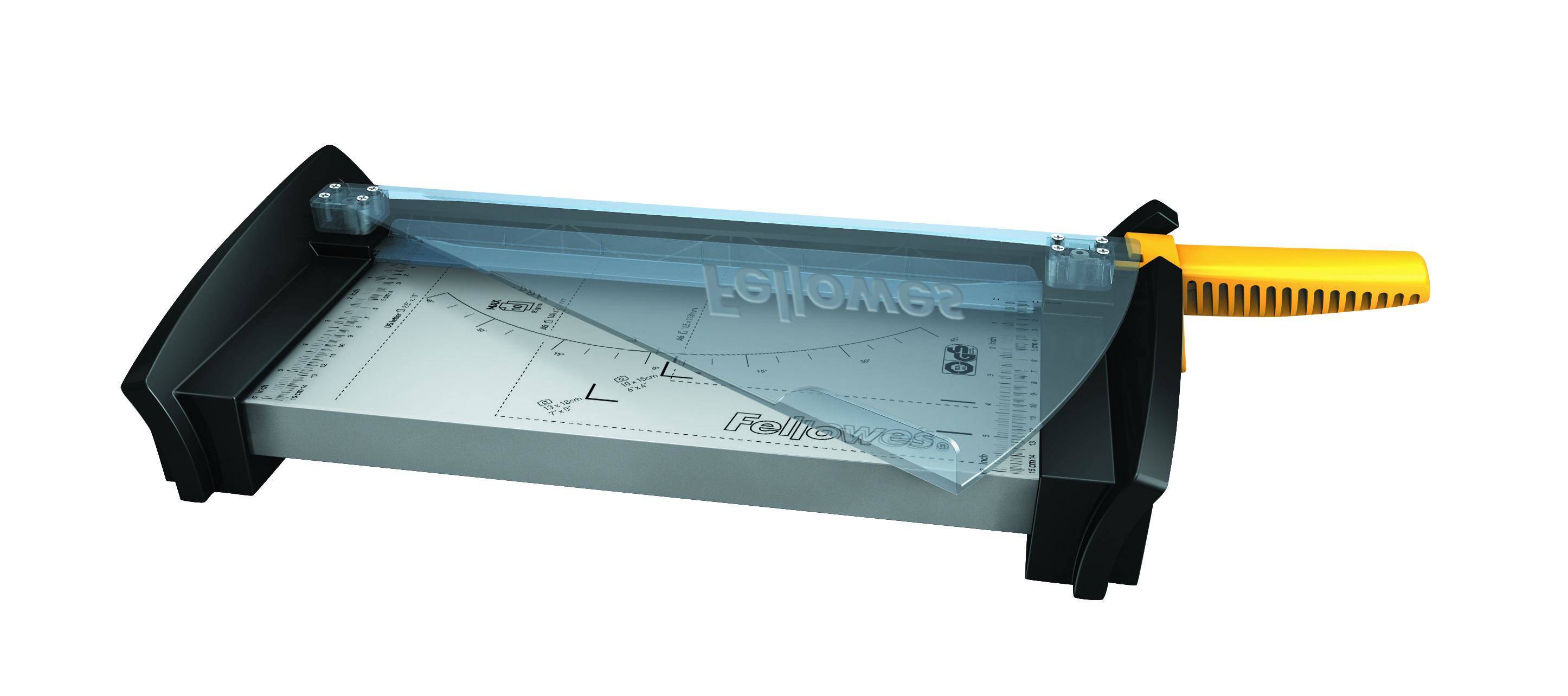 Fellowes Hebel-Schneidemaschine Fusion, DIN A4, schwarz/gelb
