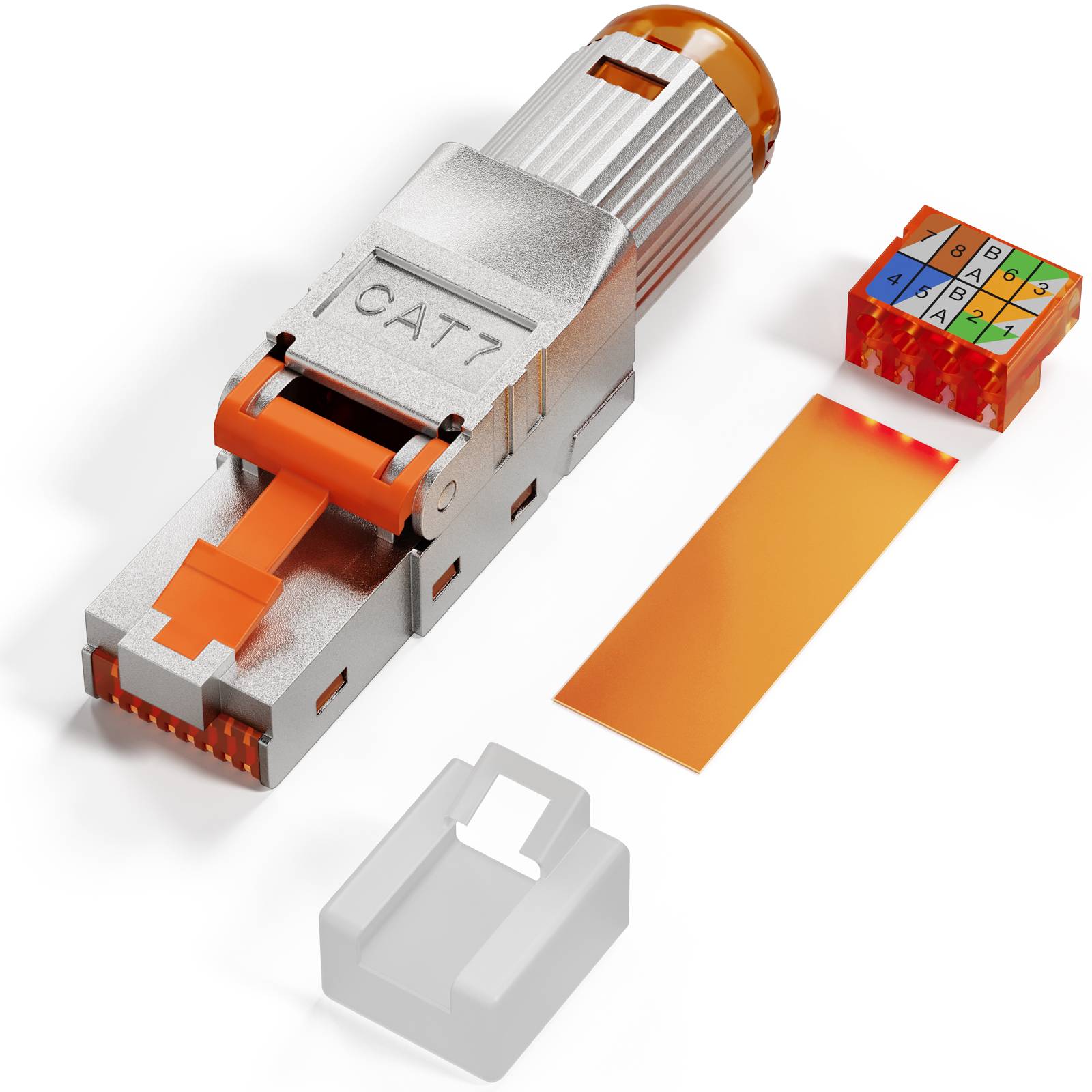 hb-digital 48x RJ45 Netzwerkstecker CAT 7 werkzeuglos LSA PoE