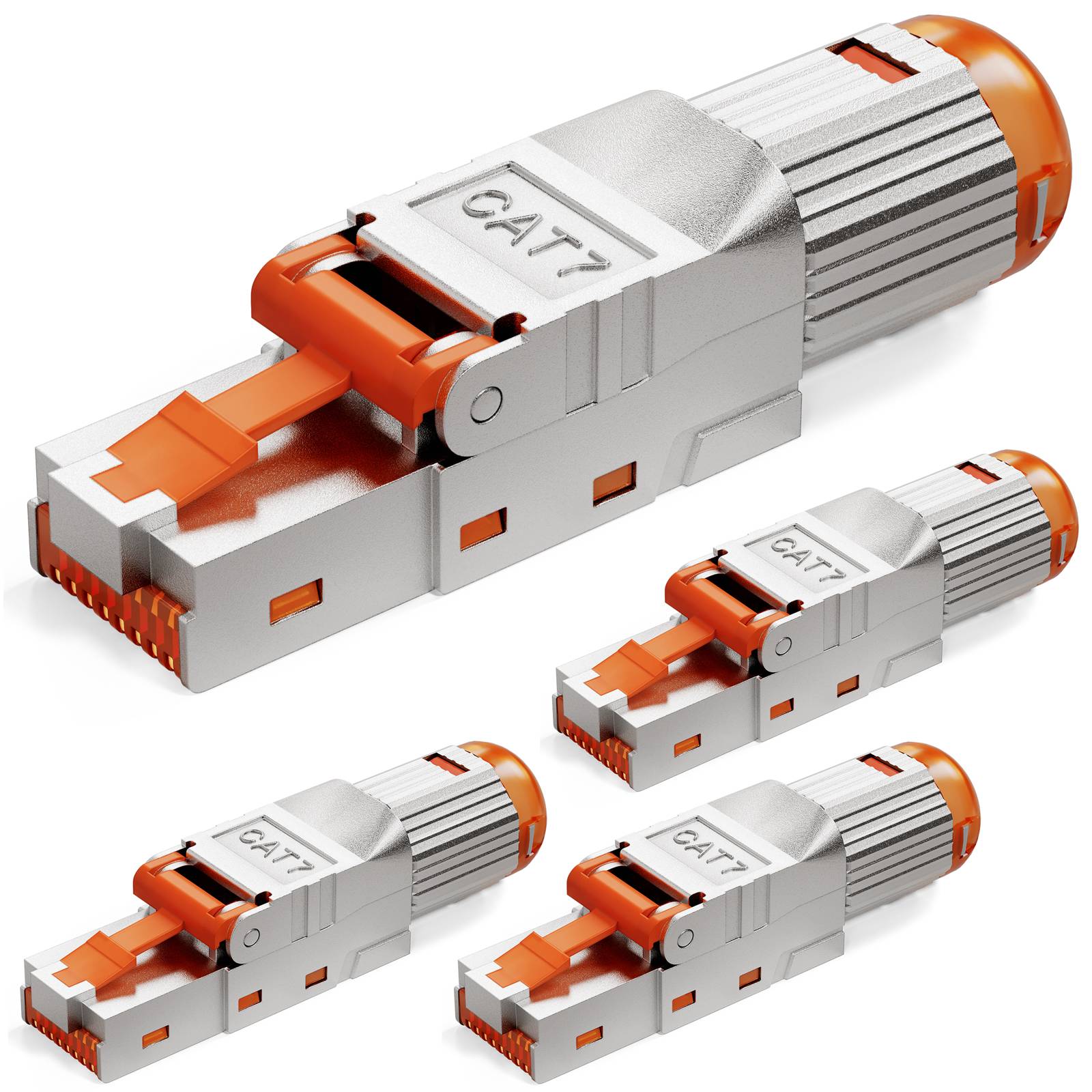 hb-digital 4x RJ45 Netzwerkstecker CAT 7 werkzeuglos LSA PoE