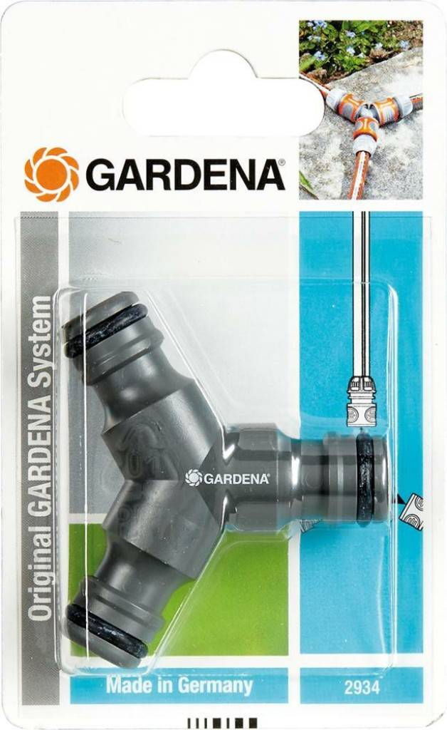 Y-StückZur Schlauchabzweigung, z. B. gleichzeitig Rasen sprengen und brausenZum Übergang von 19 mm 3/4"- auf 13 mm 1/2"-Schläuche