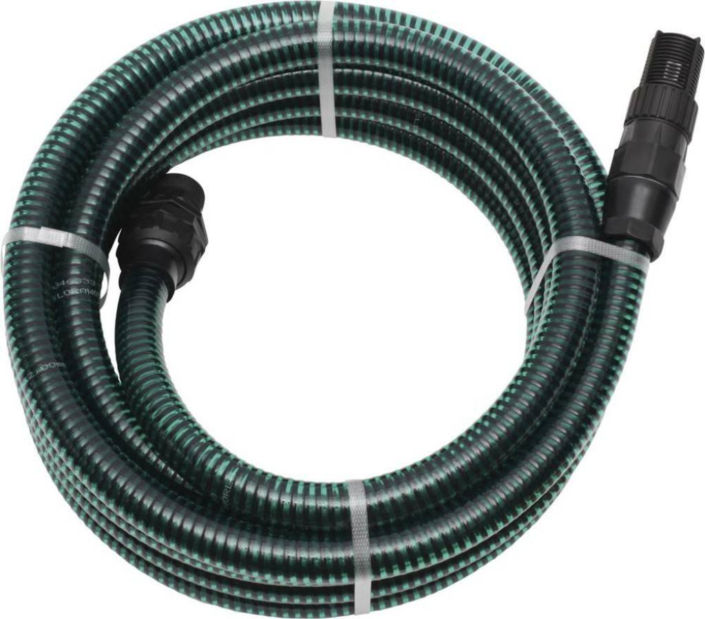 Schlauchgarnitur mit PVC-ArmaturMit Kunststoff-Anschluss-Armaturen für Innengewinde 30,93 mm 1" oder 39,59 mm 1 1/4" sowie Außengewinde 33,25 mm 1"