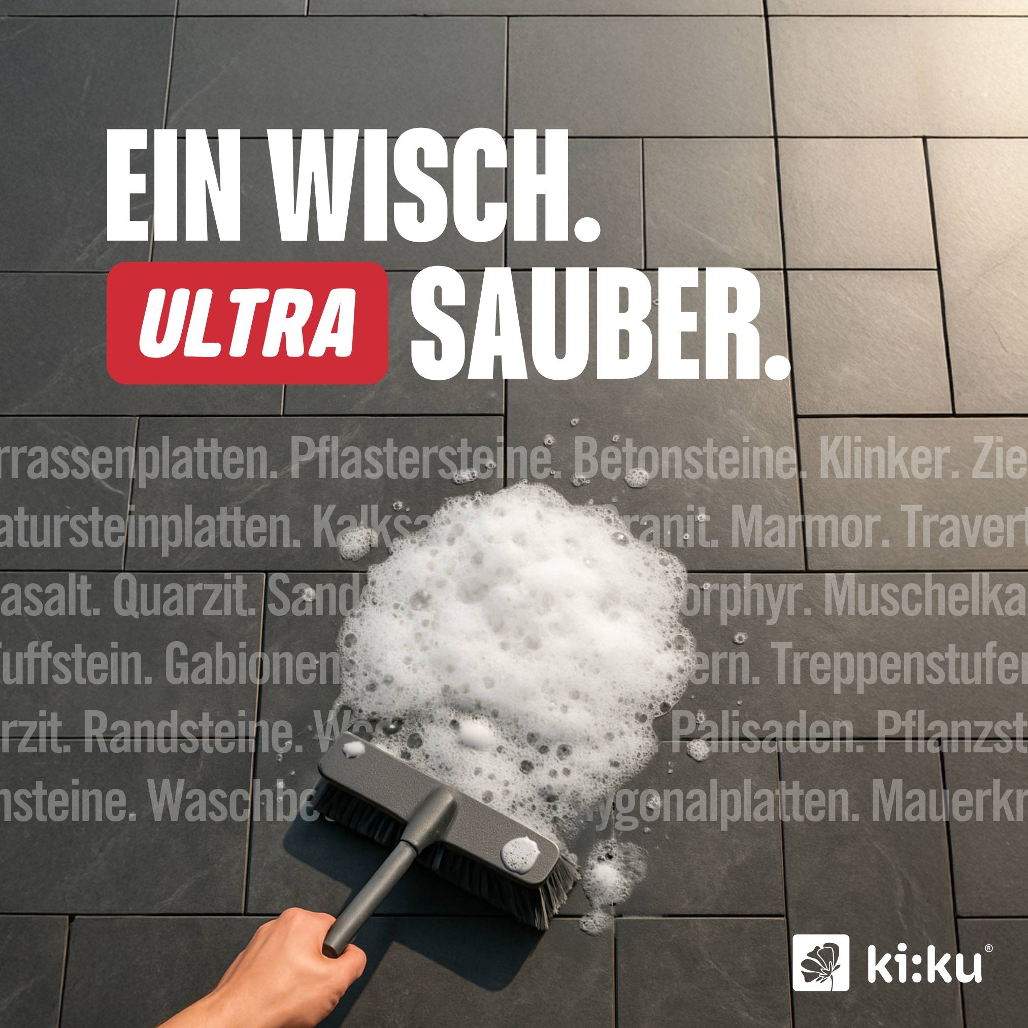 ki:ku Stein Reiniger ULTRA - entfernt selbst hartnäckige Verschmutzungen