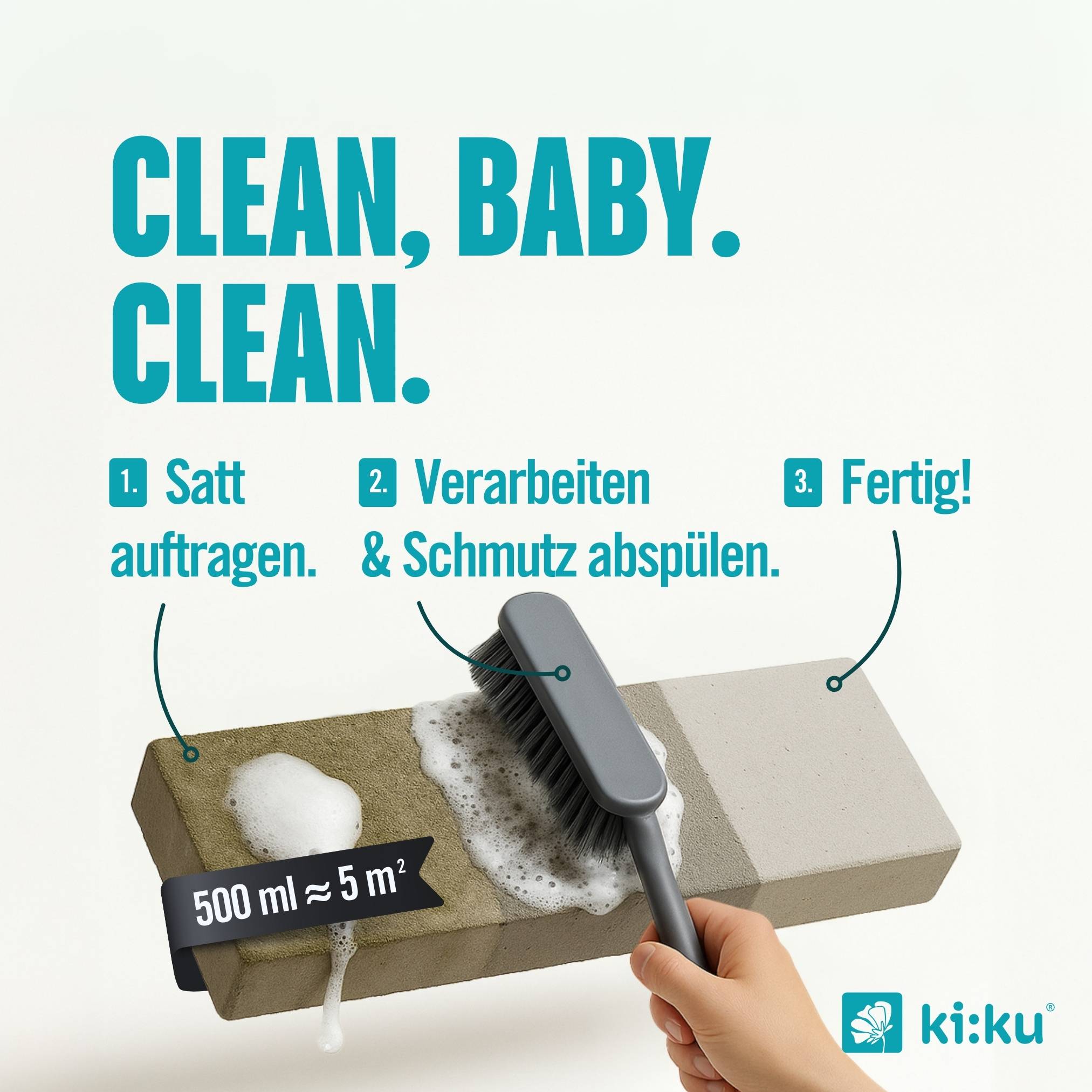 ki:ku Stein Reiniger ULTRA - entfernt selbst hartnäckige Verschmutzungen
