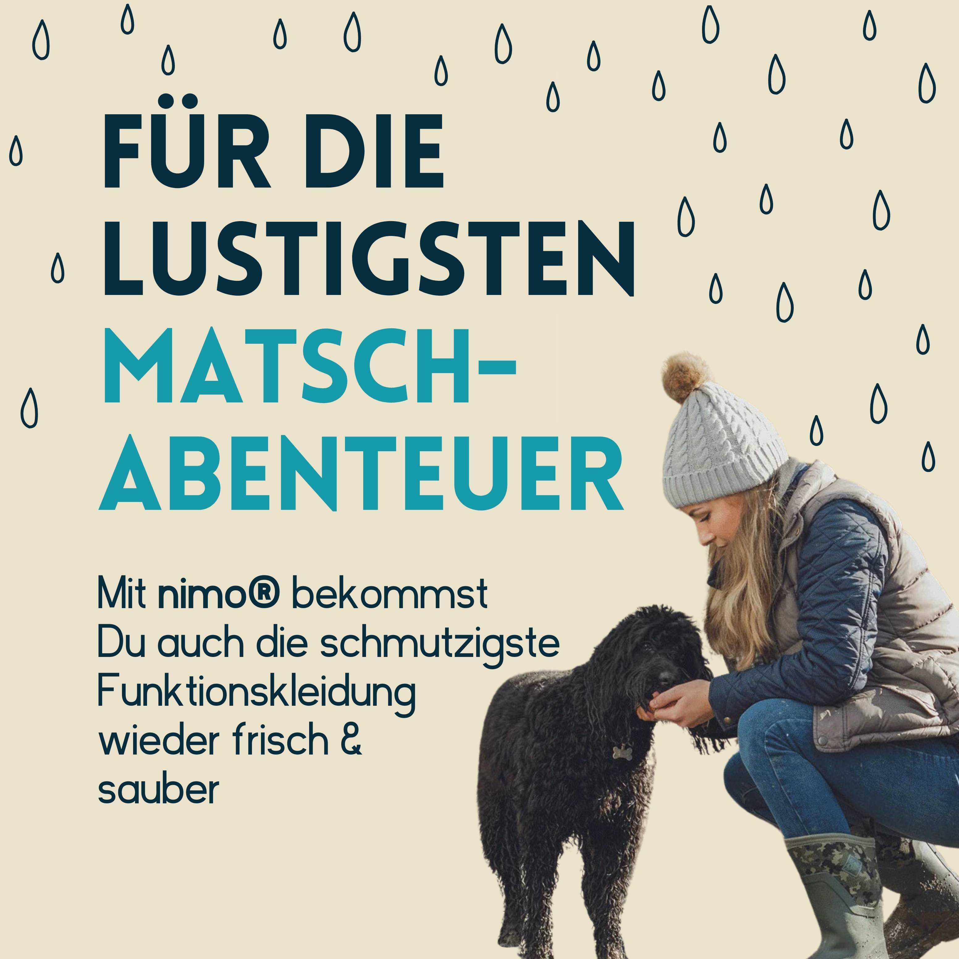 nimo Waschmittel für Funktionskleidung - reinigt zuverlässig ohne Duftstoffe & Farbstoffe