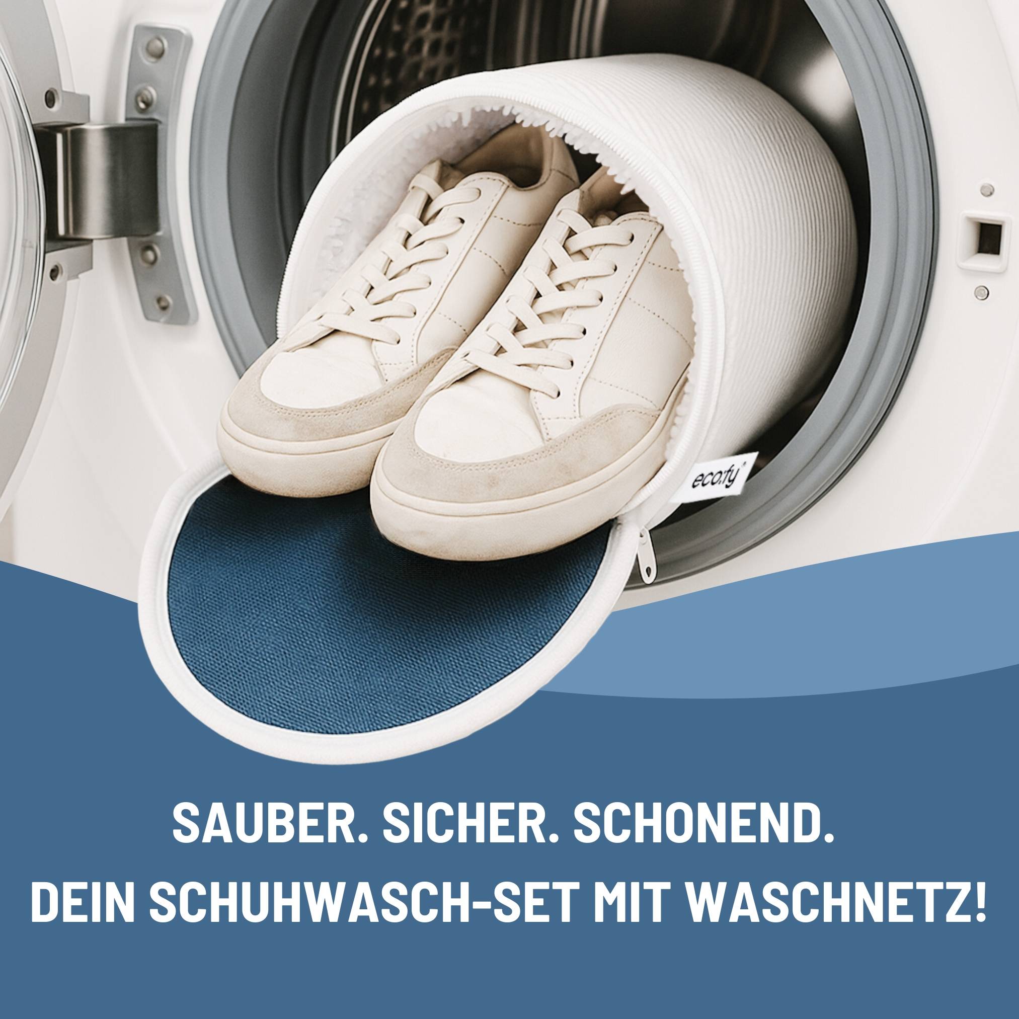 eco:fy Schuhwasch-Set - Spezialwaschmittel und Waschnetz