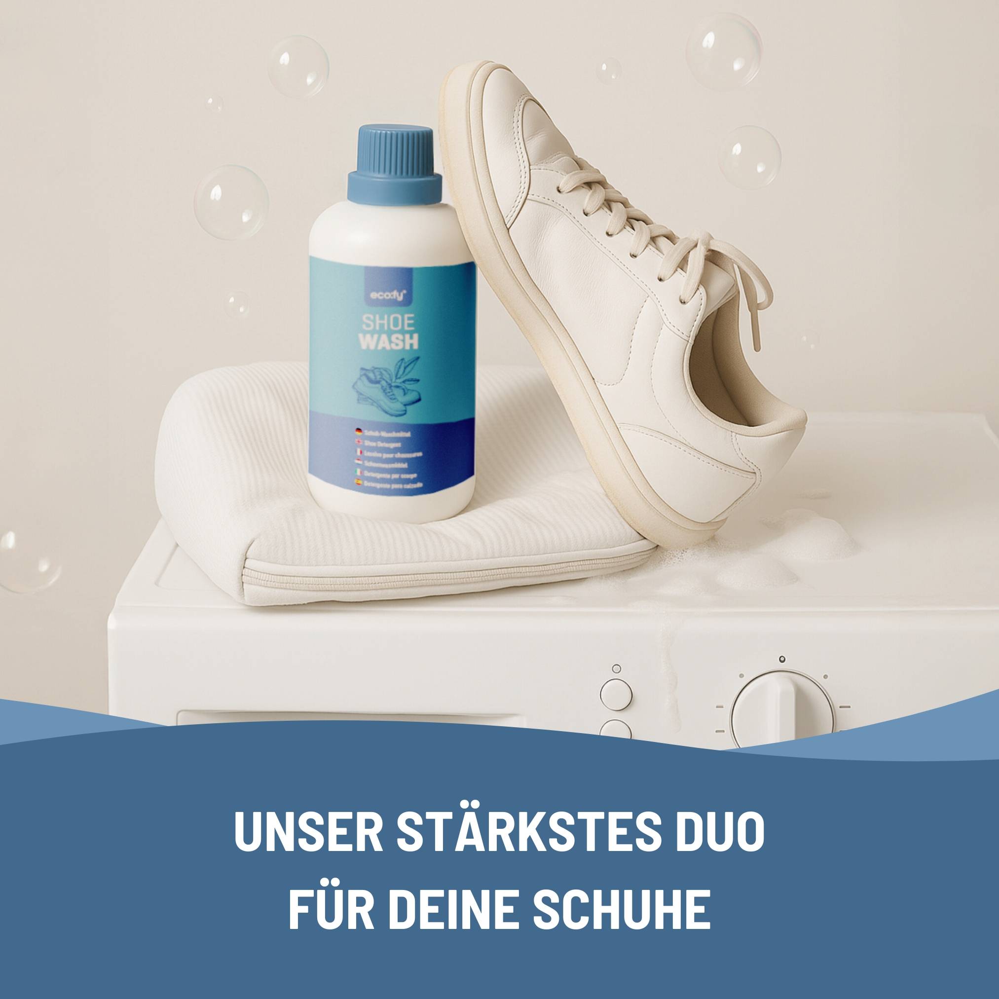 eco:fy Schuhwasch-Set - Spezialwaschmittel und Waschnetz