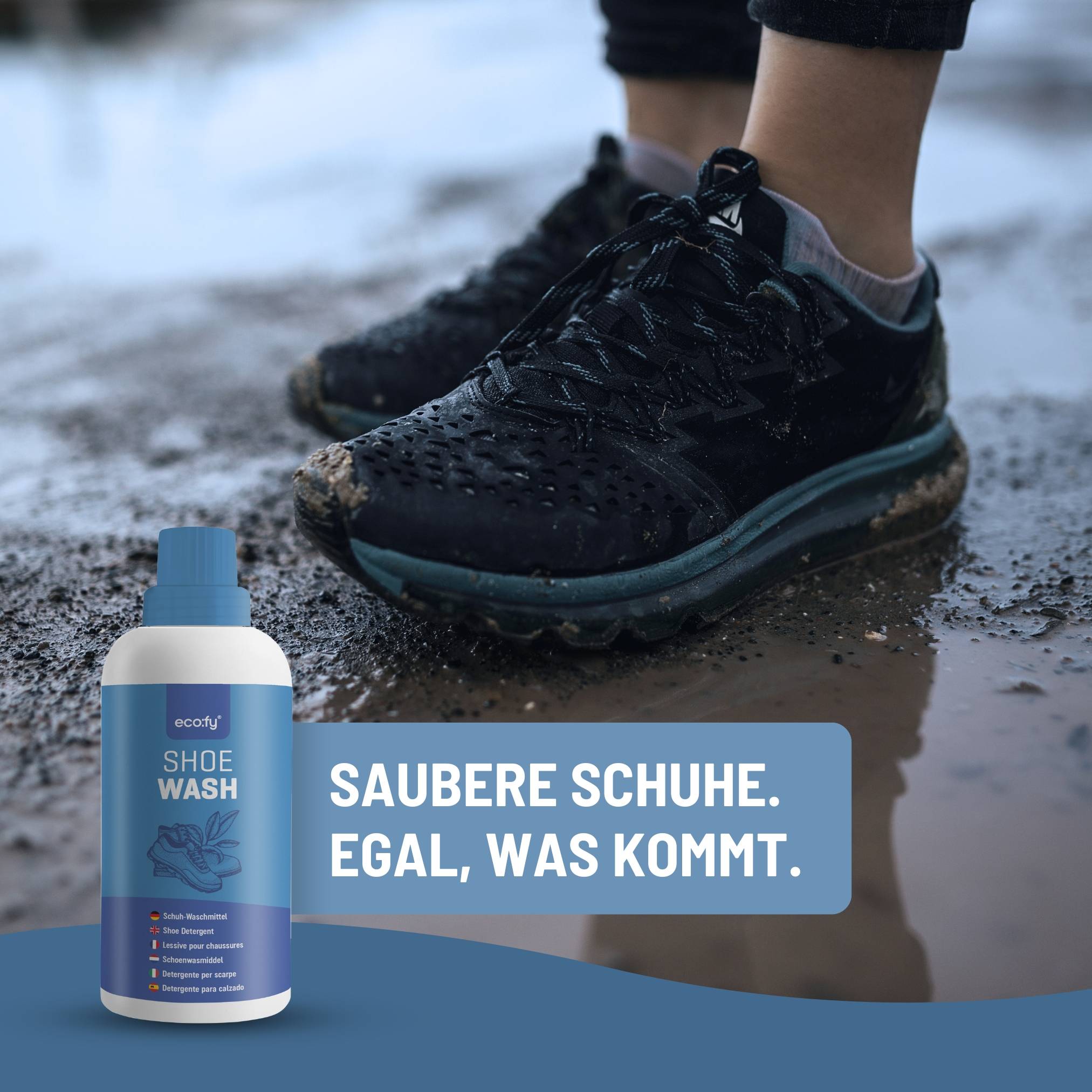 eco:fy Schuhwasch-Set - Spezialwaschmittel und Waschnetz