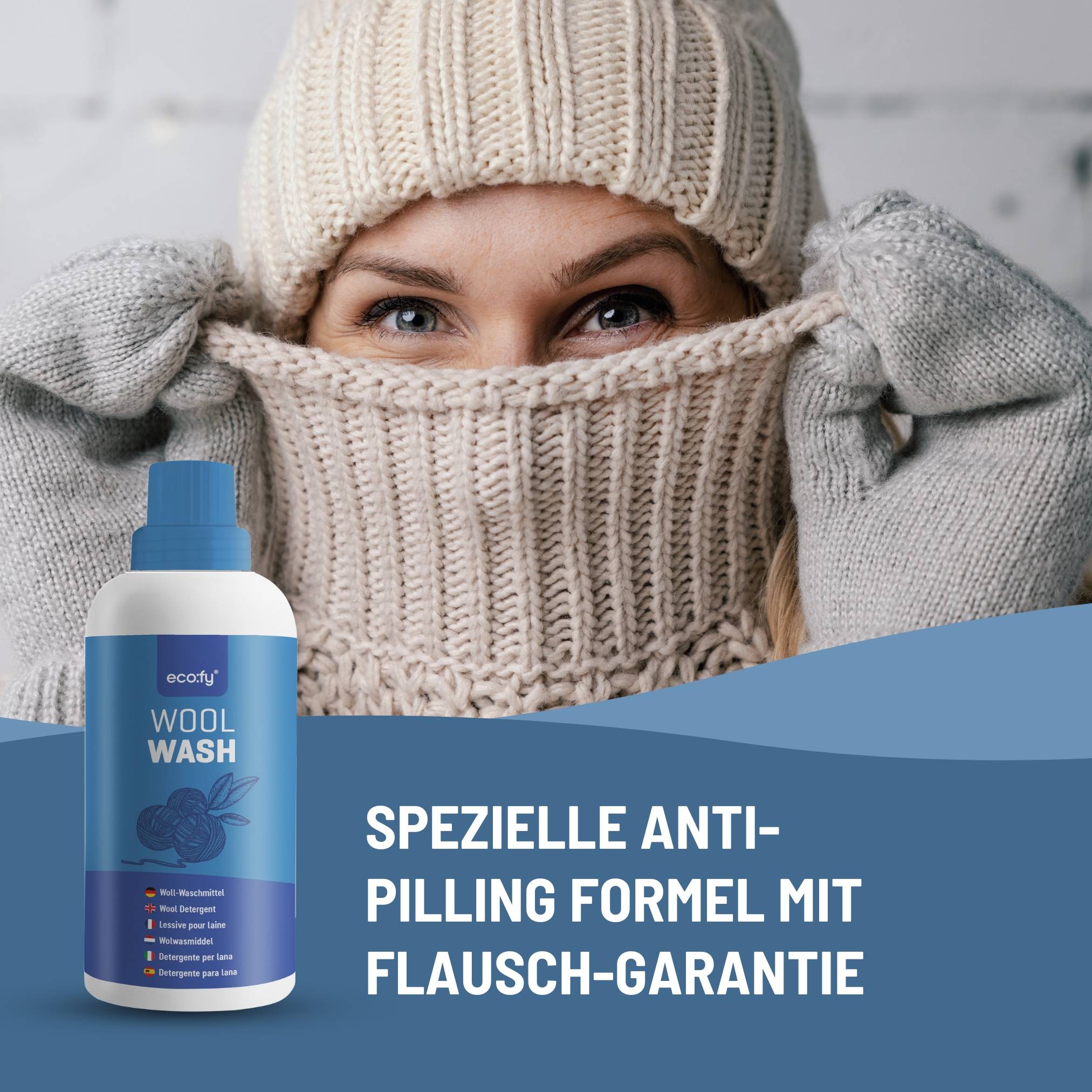 eco:fy Wollwaschmittel - Waschmittel mit Lanolin für Wolle, Seide, Felle, Wollwalk
