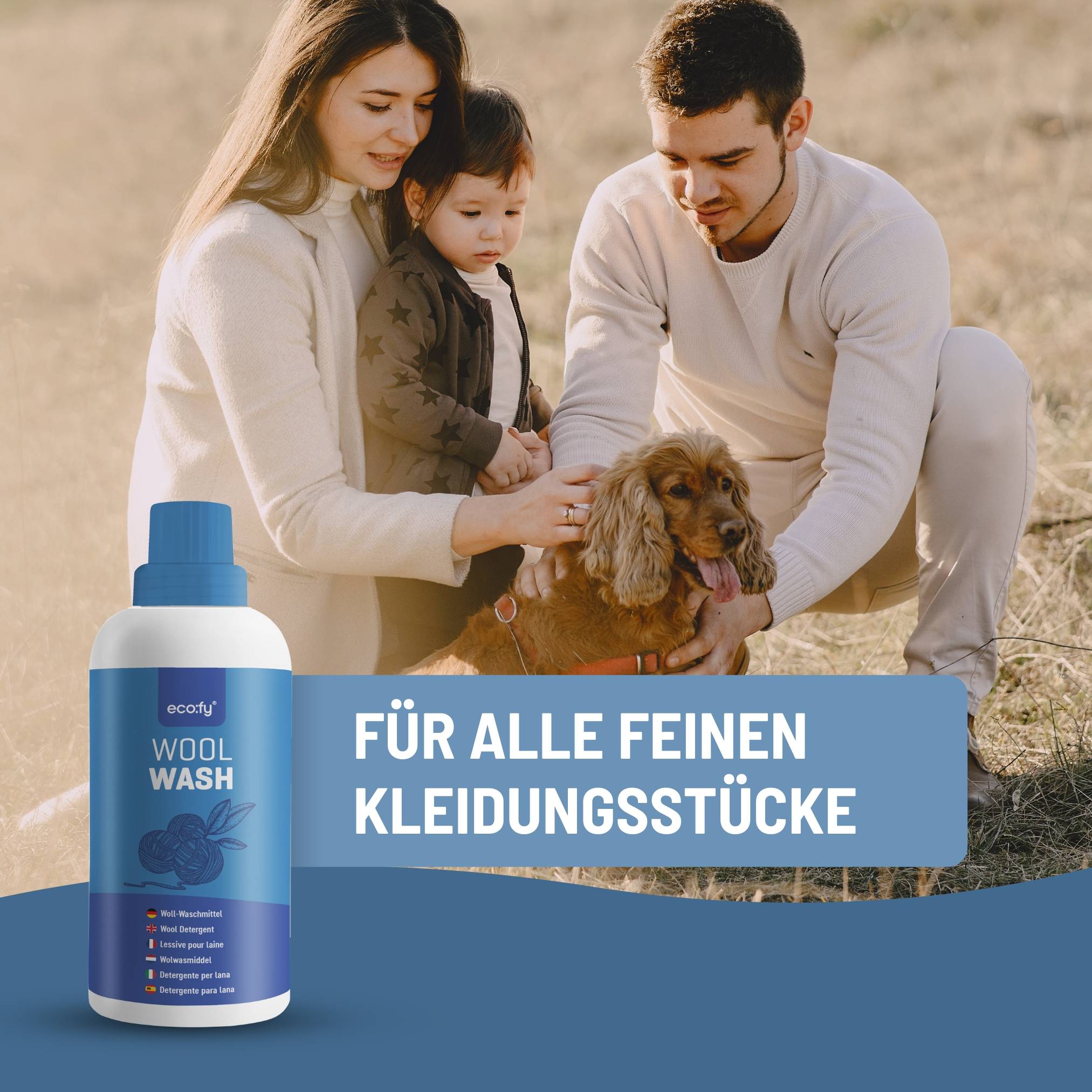 eco:fy Wollwaschmittel - Waschmittel mit Lanolin für Wolle, Seide, Felle, Wollwalk