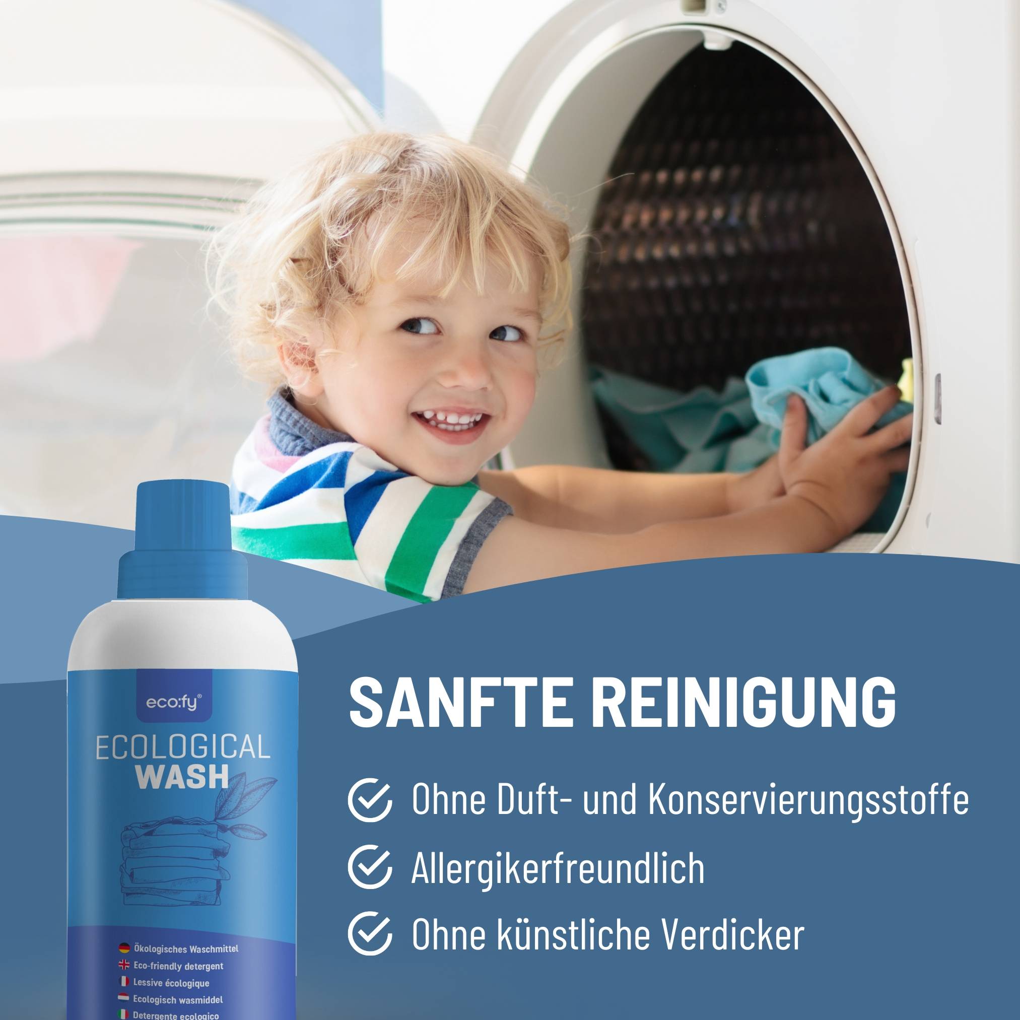 eco:fy Ökologisches Waschmittel - sensitiv, ohne Duft- und Konservierungsstoffe