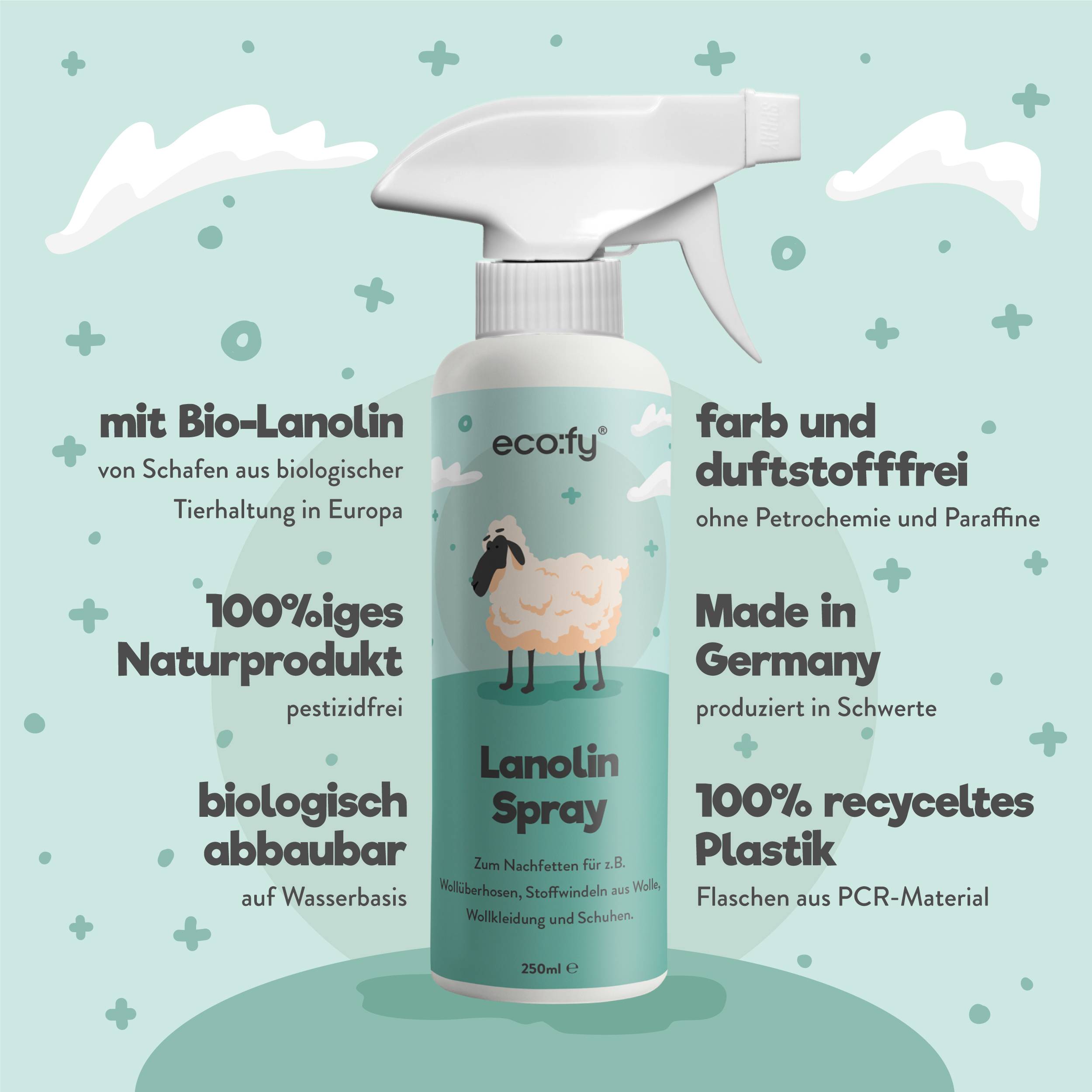eco:fy Lanolin-Spray - flüssiges Wollfett als schnelle Pflege