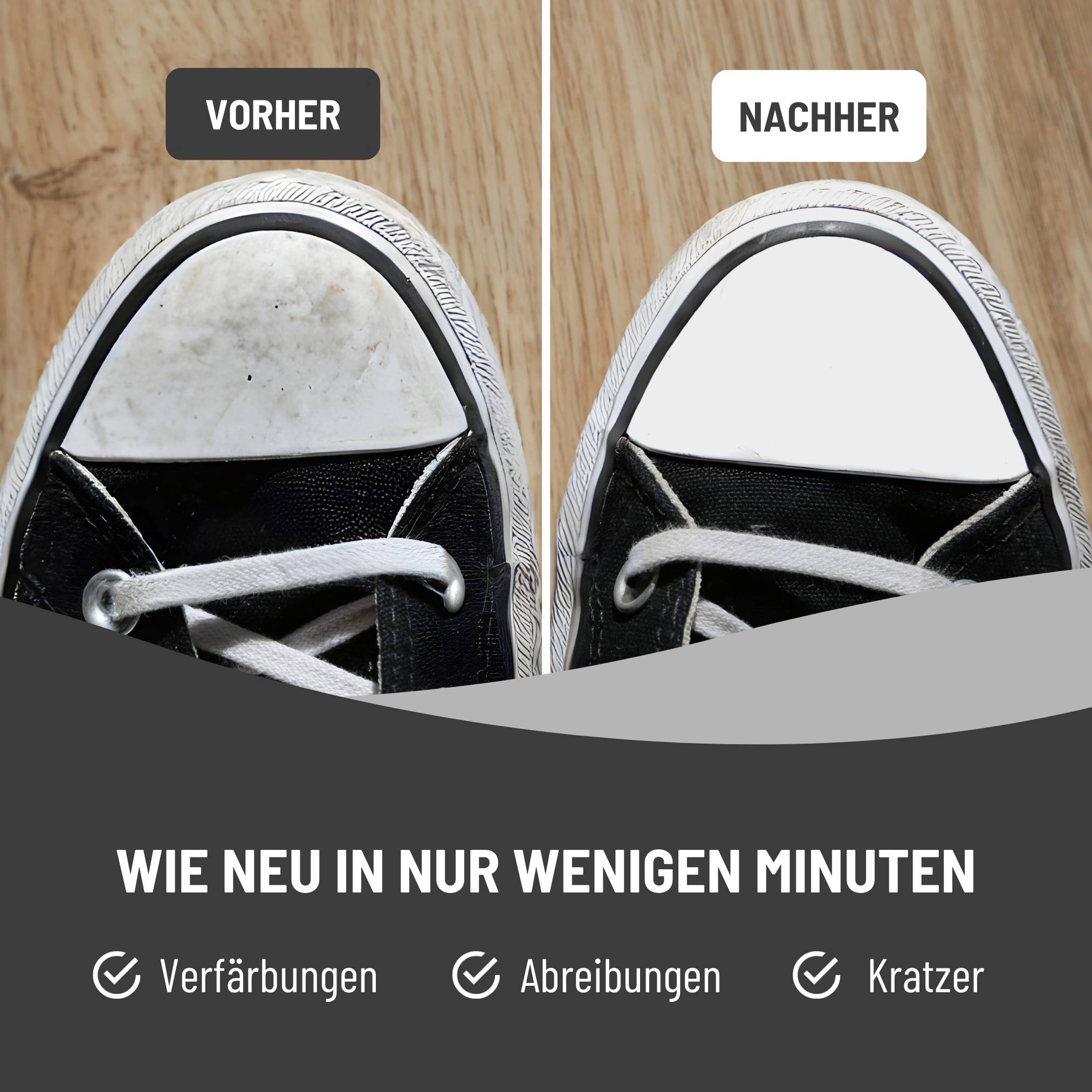 eco:fy Sneaker Whitener zur Farbauffrischung für weißes Glattleder, Stoffschuhe und Sohlen | ideal bei Verfärbungen, Abreibungen und Kratzern | fü