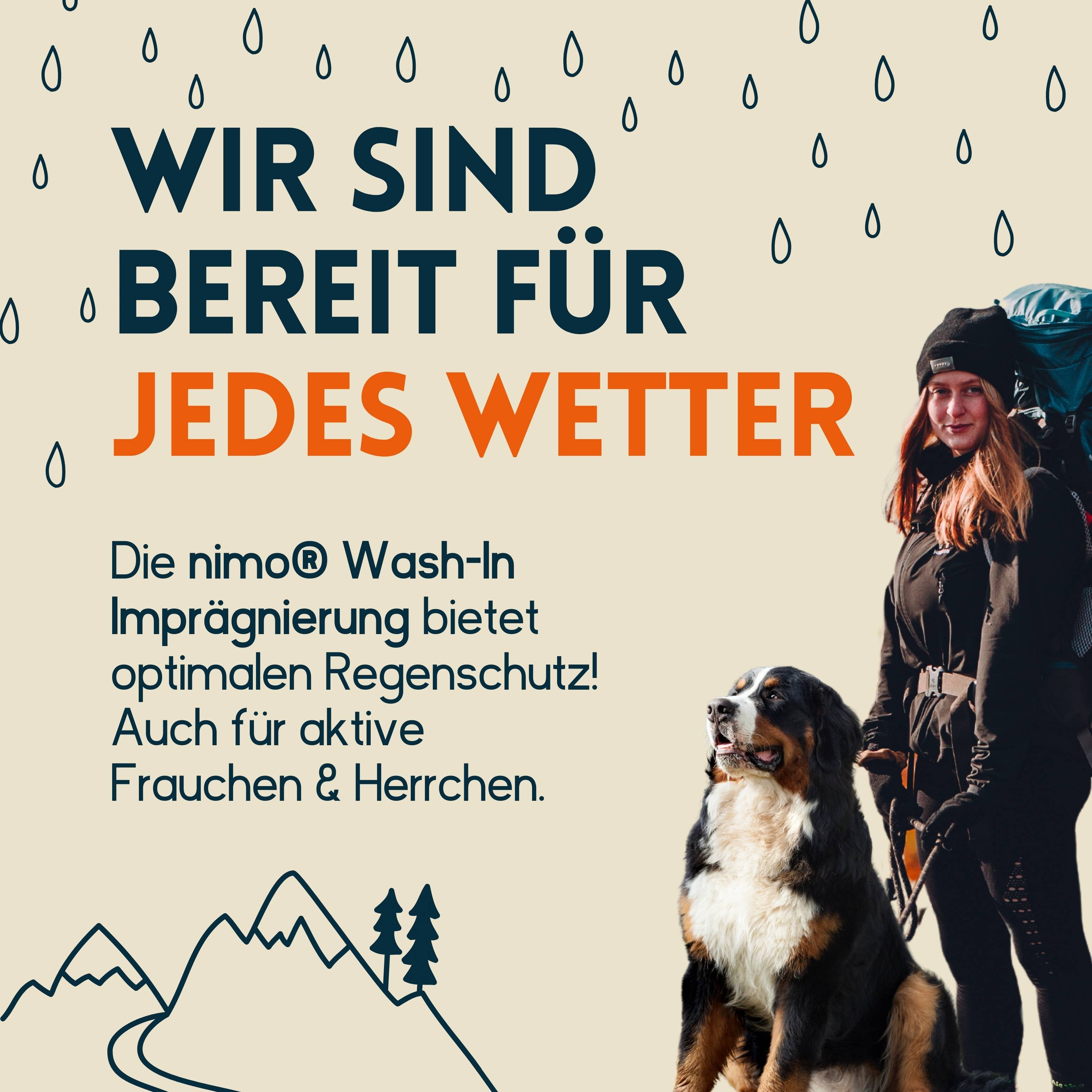 nimo Wash-In Imprägnierung für Funktionskleidung - Versiegelung zum Schutz gegen Nässe & Schmutz