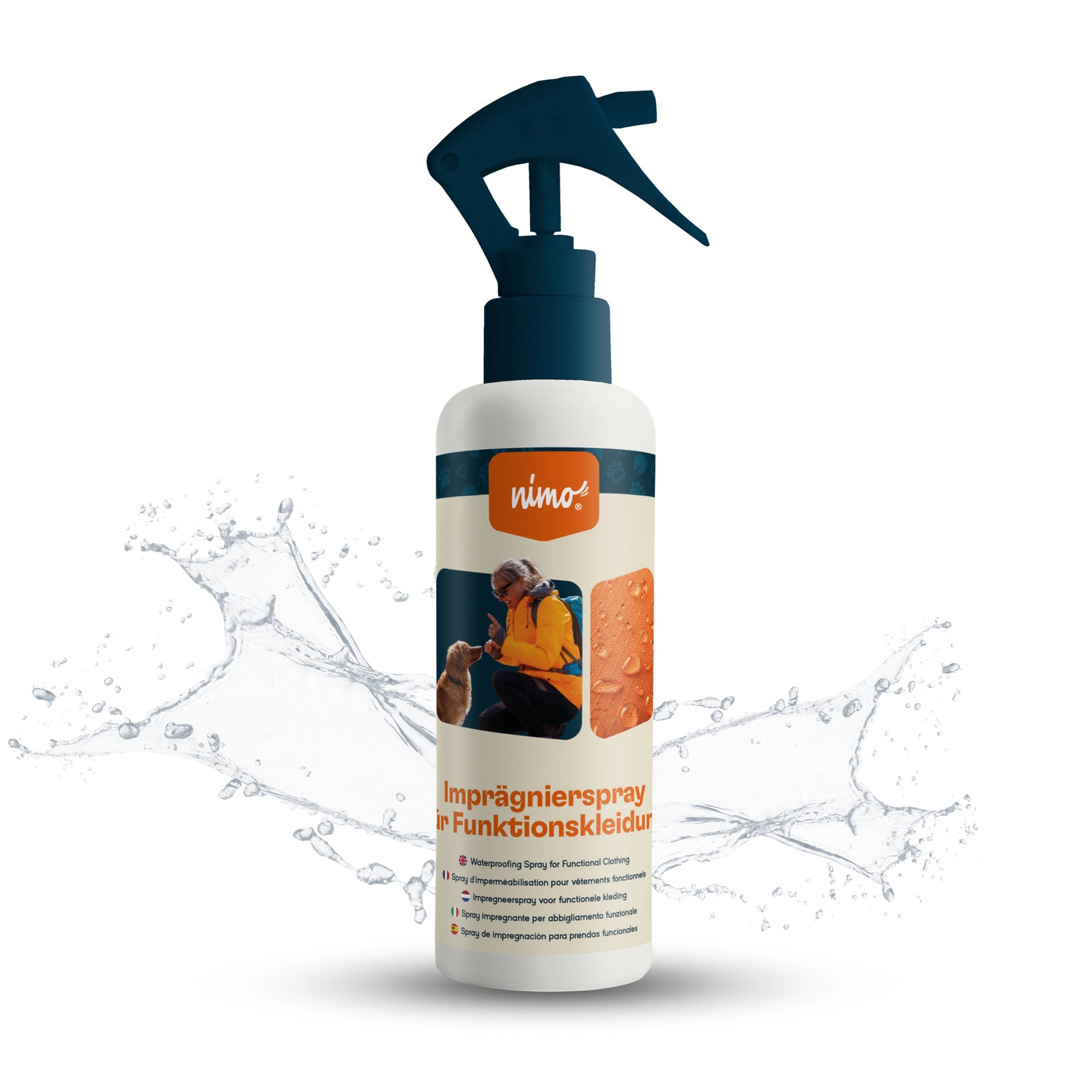 nimo Imprägnierspray für Funktionskleidung - Versiegelung zum Schutz gegen Nässe & Schmutz