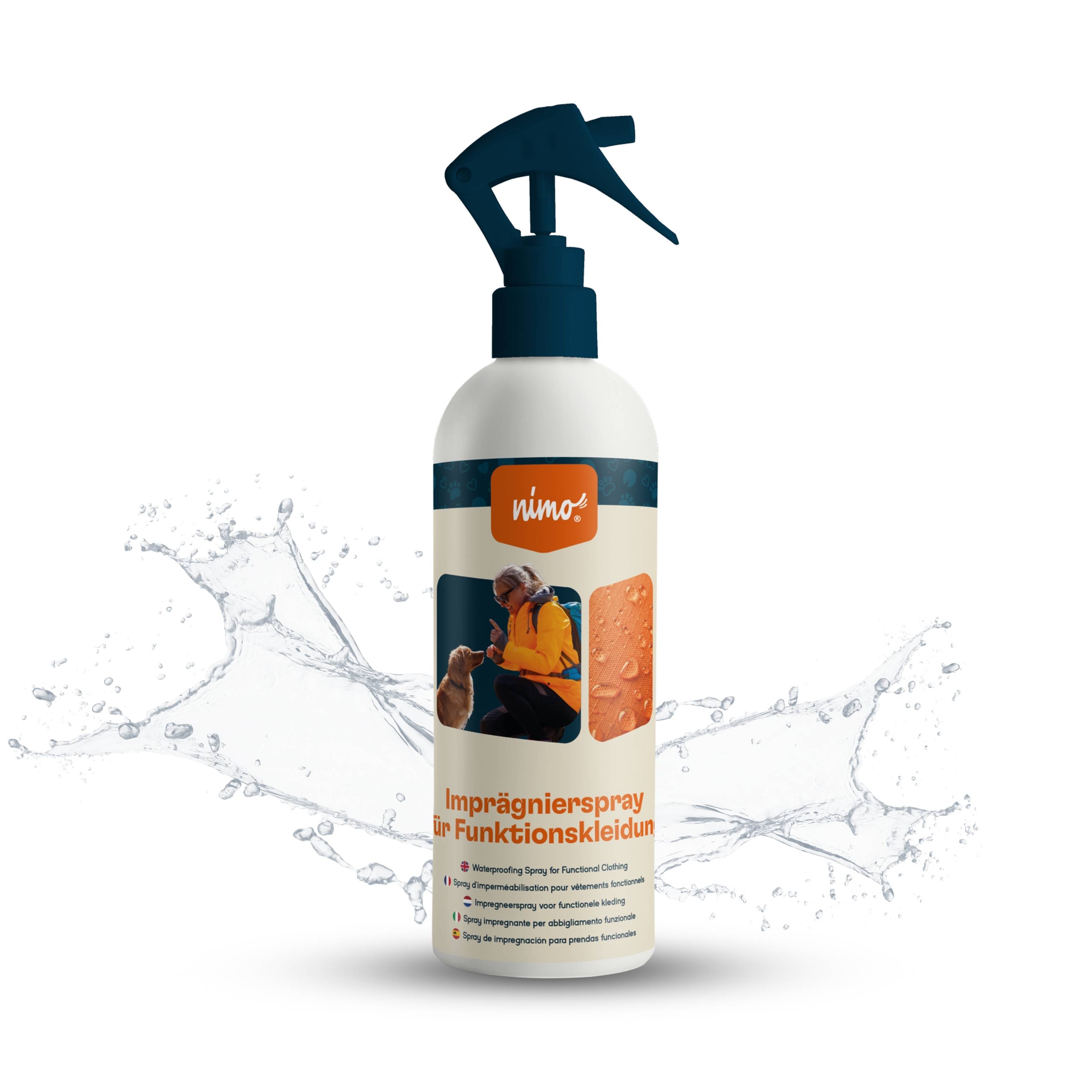 nimo Imprägnierspray für Funktionskleidung - Versiegelung zum Schutz gegen Nässe & Schmutz