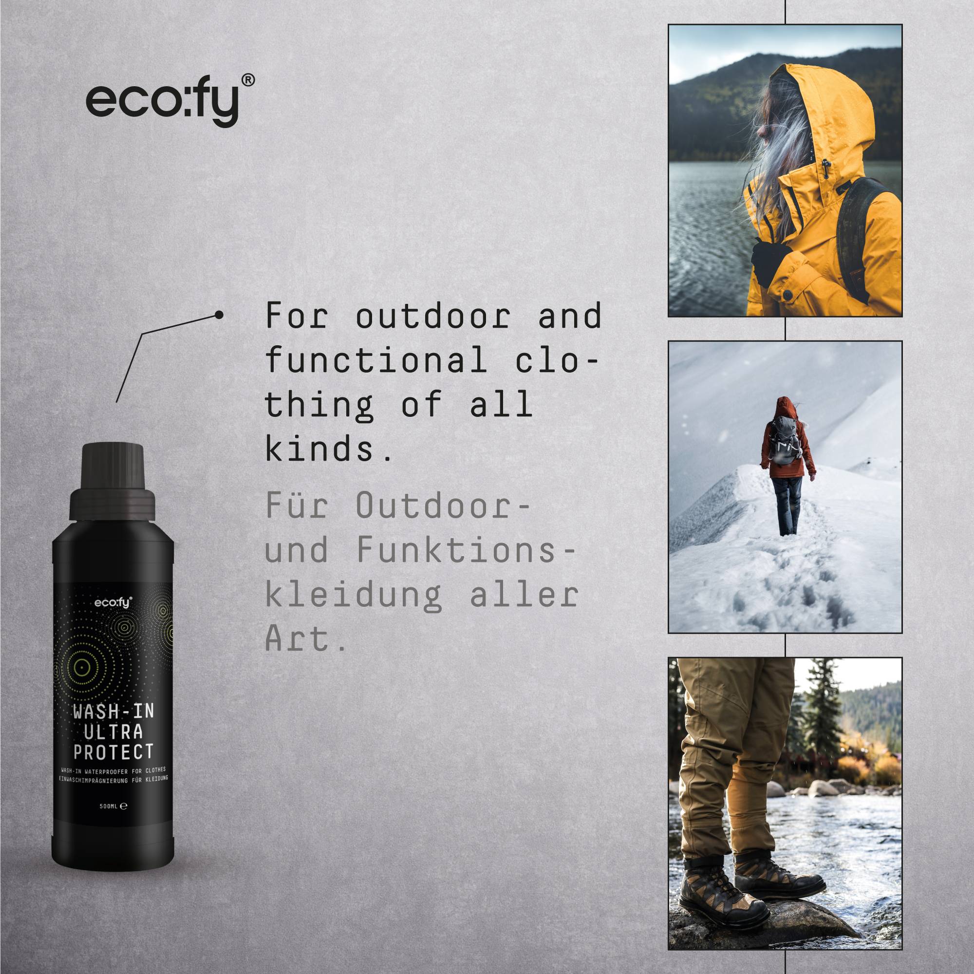 eco:fy Wash-In Ultra Protect - Einwaschimprägnierung für Outdoor- & Funktionskleidung