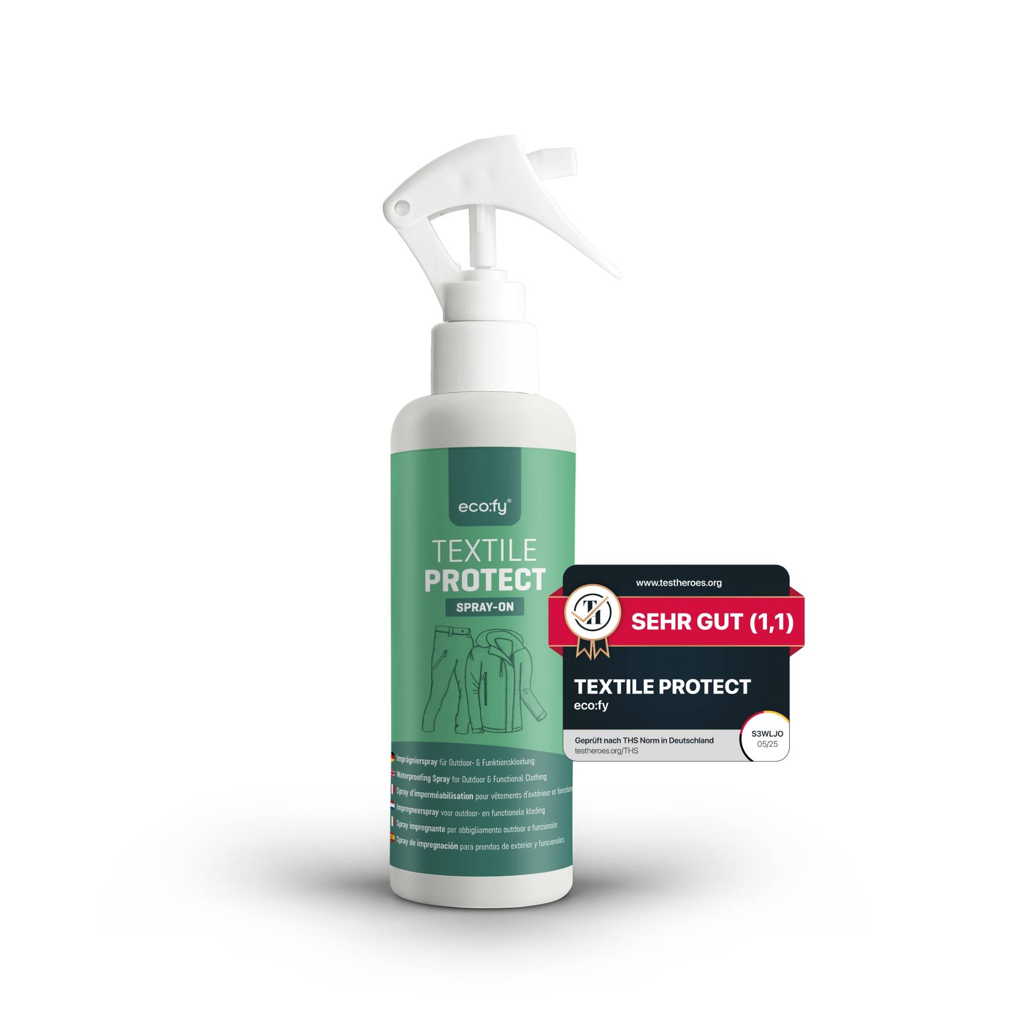 eco:fy Textil Imprägnierspray - Imprägnierung, Imprägniermittel, Wetterschutz, PFC-frei
