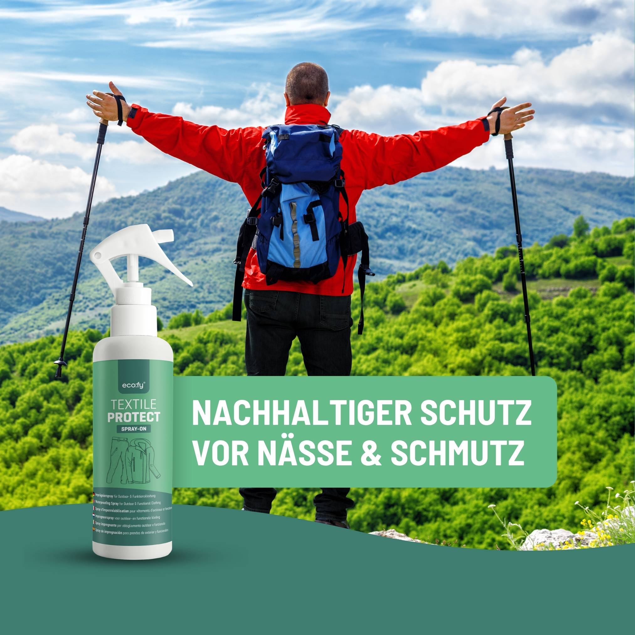 eco:fy Textil Imprägnierspray - Imprägnierung, Imprägniermittel, Wetterschutz, PFC-frei