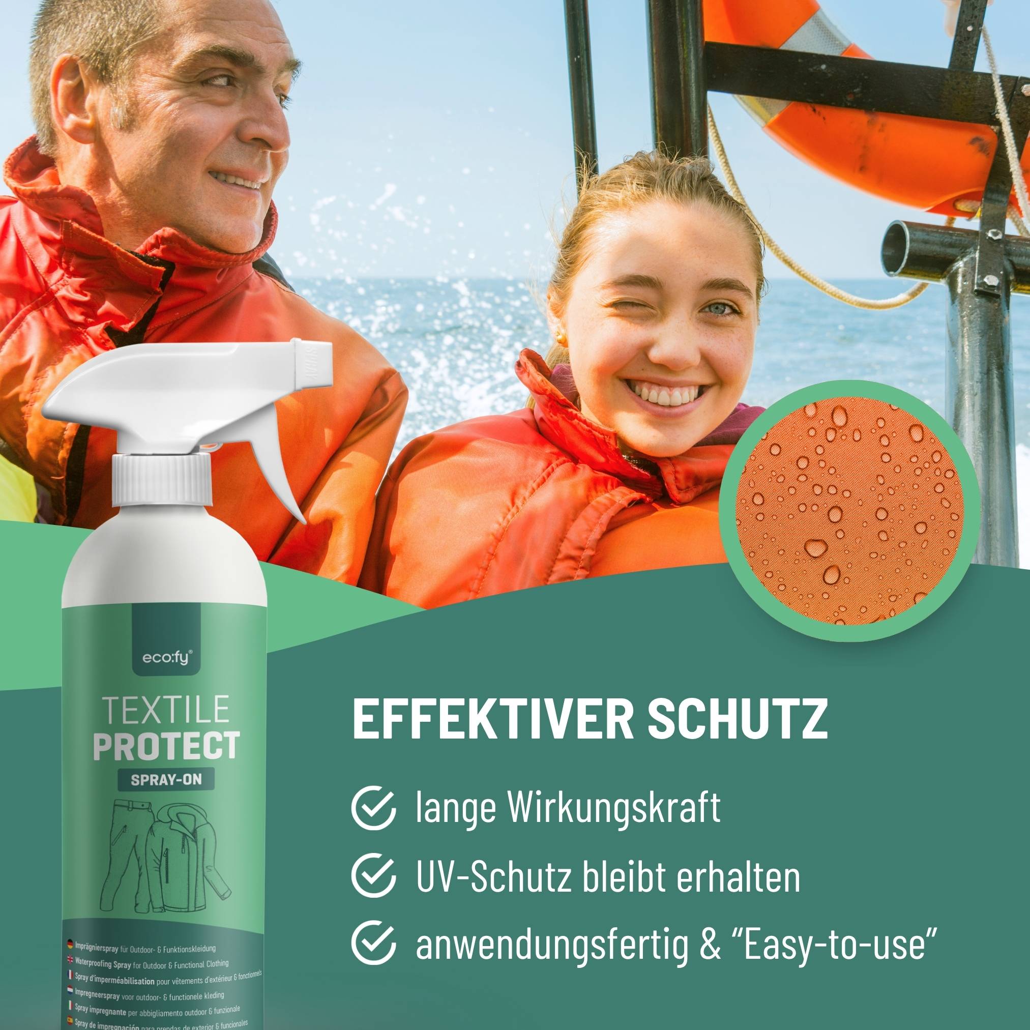 eco:fy Textil Imprägnierspray - Imprägnierung, Imprägniermittel, Wetterschutz, PFC-frei