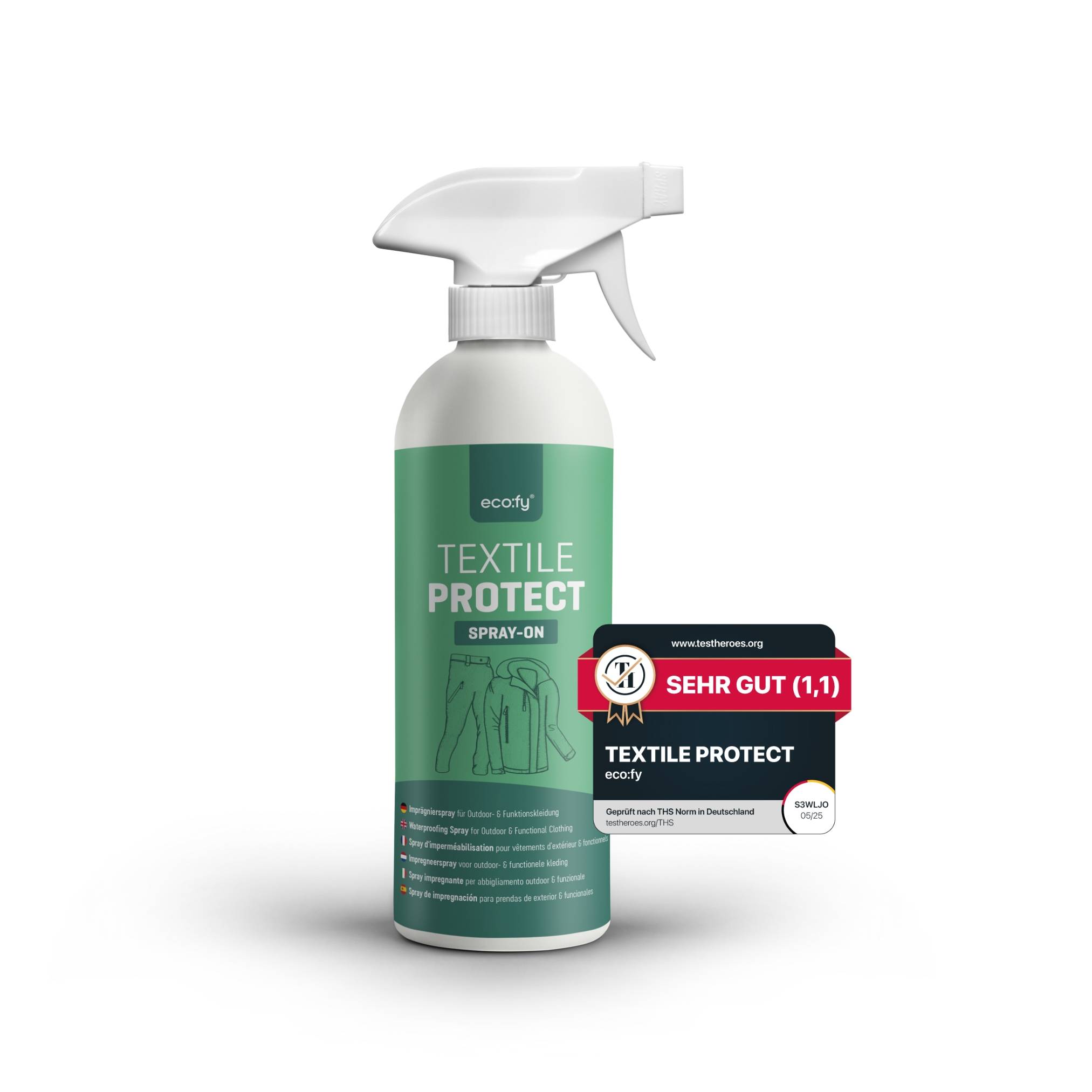 eco:fy Textil Imprägnierspray - Imprägnierung, Imprägniermittel, Wetterschutz, PFC-frei