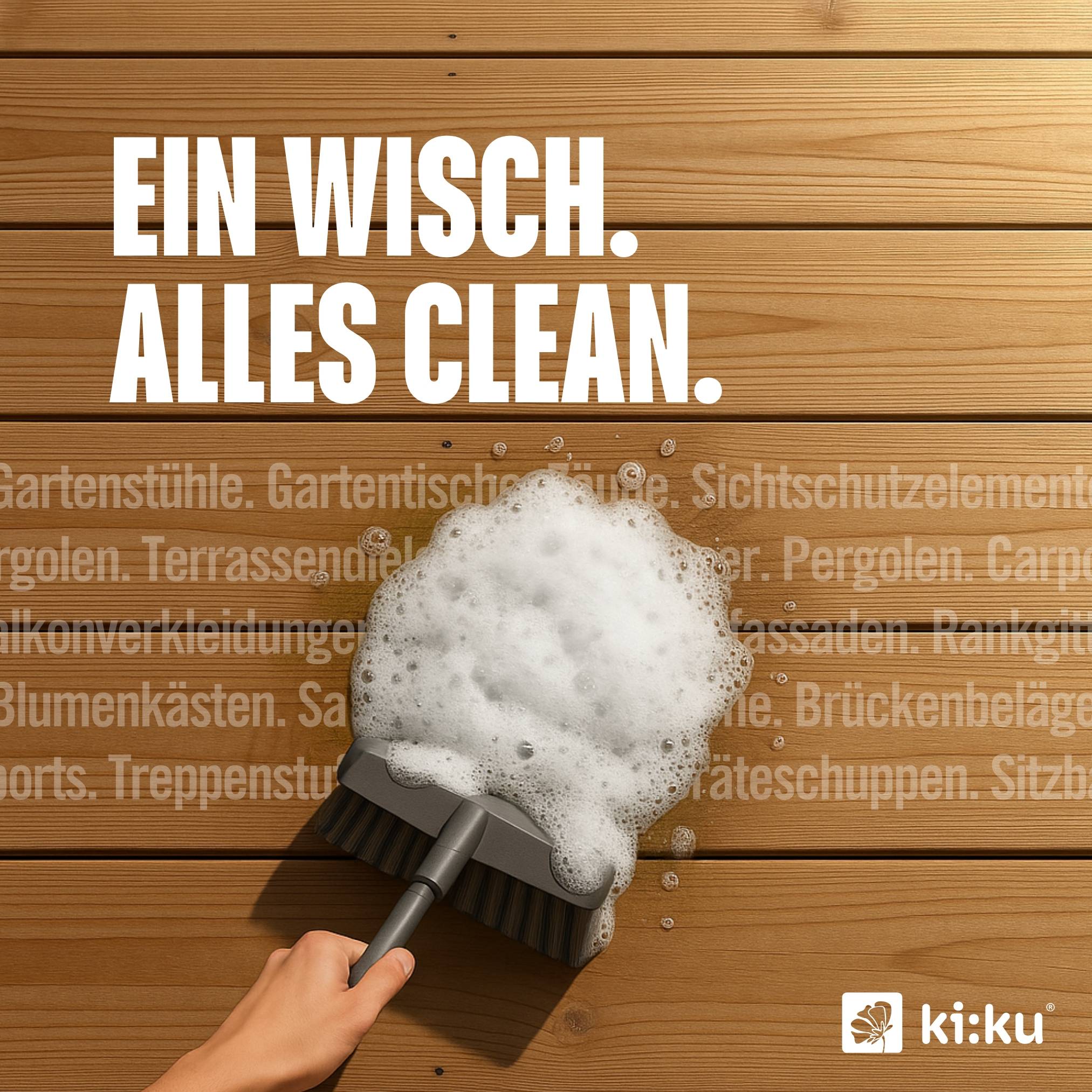ki:ku Holz & WPC Reiniger - entfernt Schmutz & Grünbelag gründlich