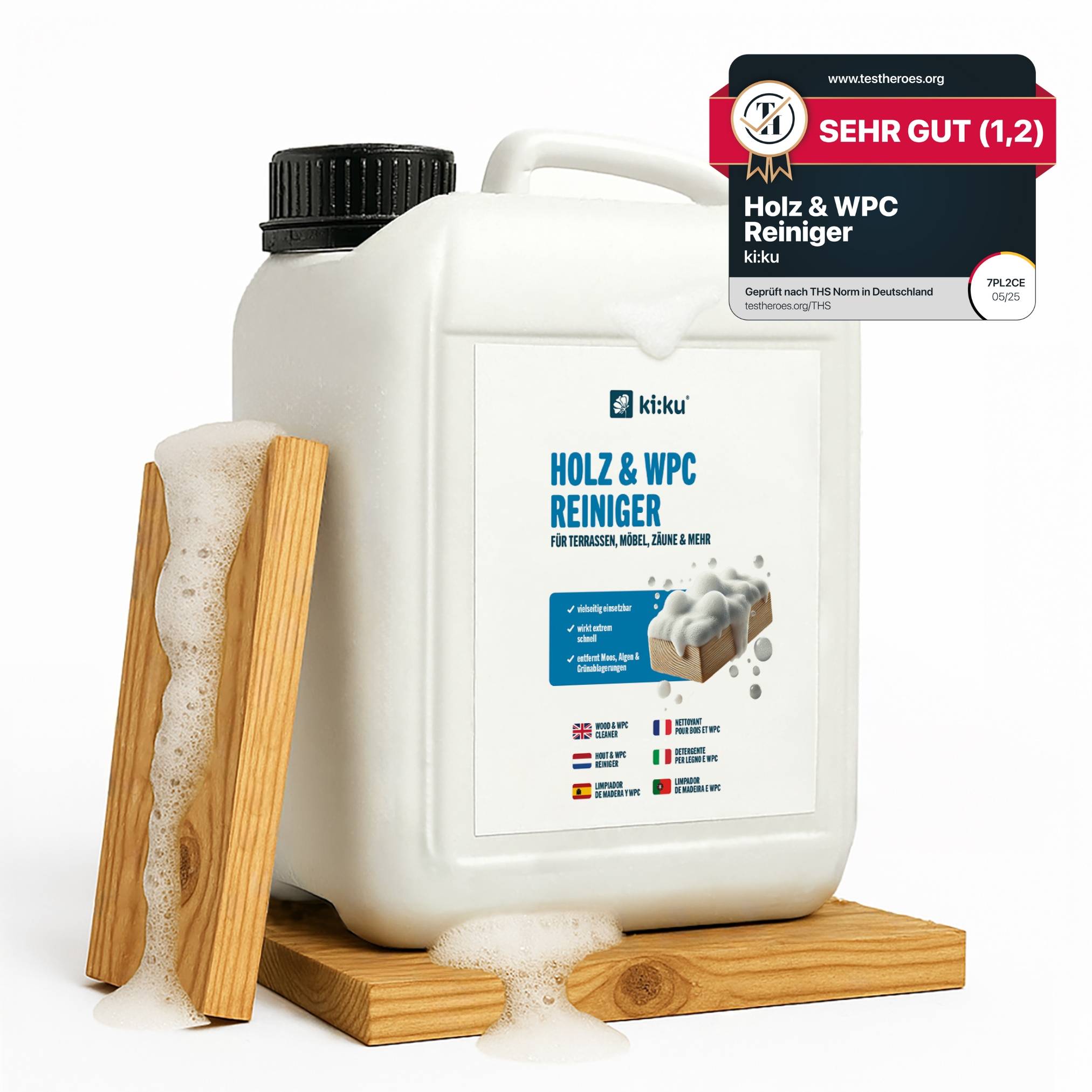 ki:ku Holz & WPC Reiniger - entfernt Schmutz & Grünbelag gründlich
