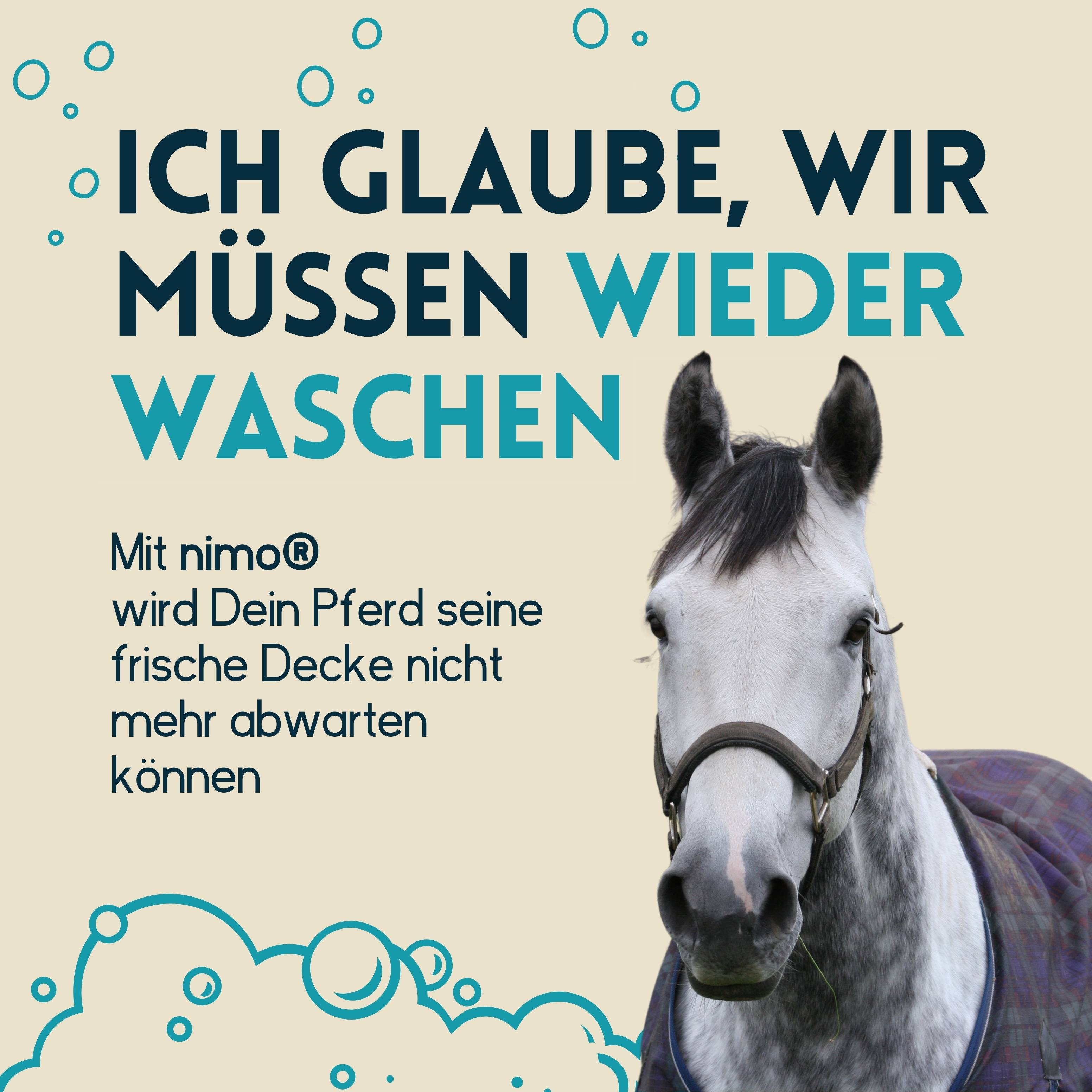 nimo Waschmittel für Pferdedecken - reinigt zuverlässig ohne Duftstoffe & Farbstoffe