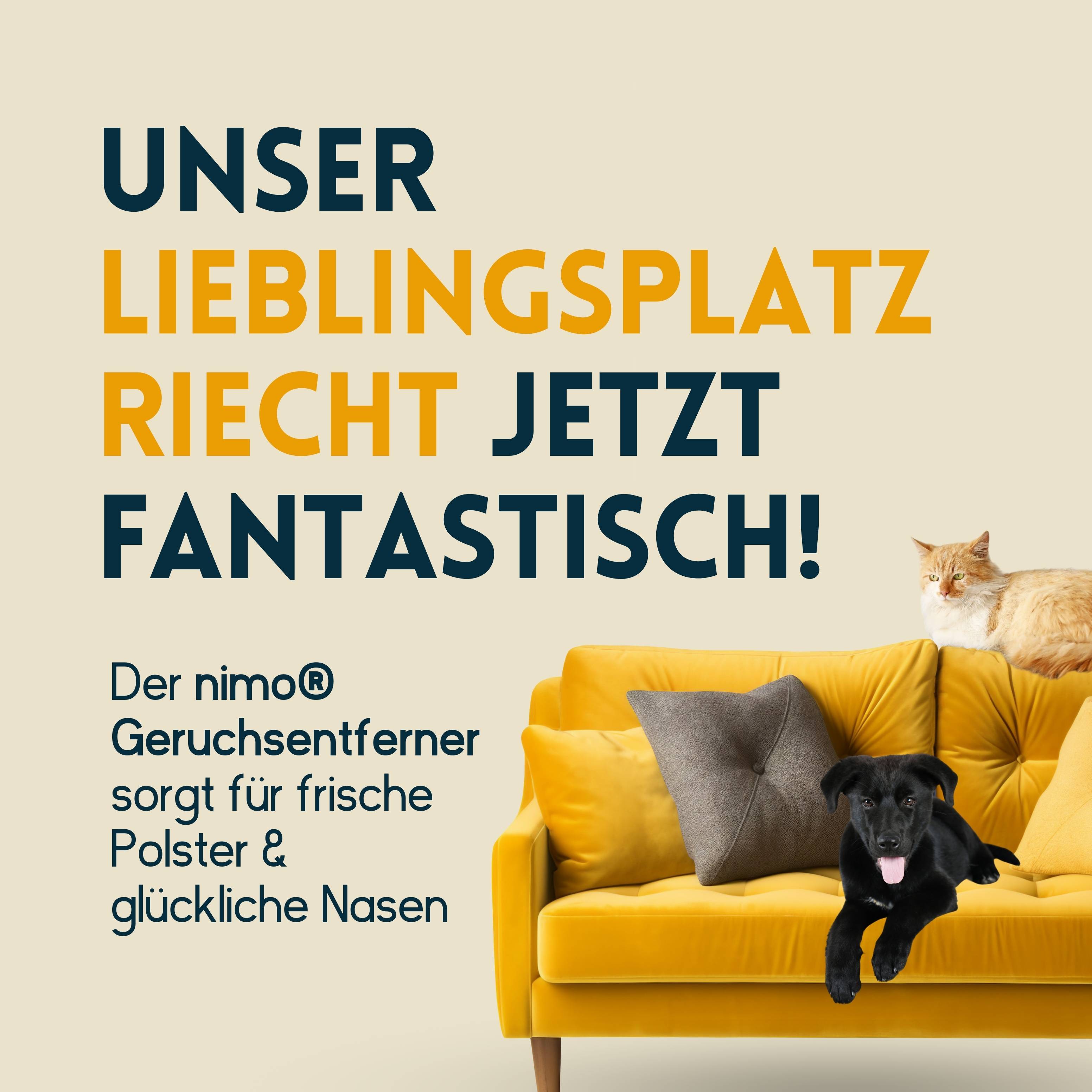 nimo Haustier Geruchsentferner - Neutralisierendes Spray gegen Gerüche im Hauhalt